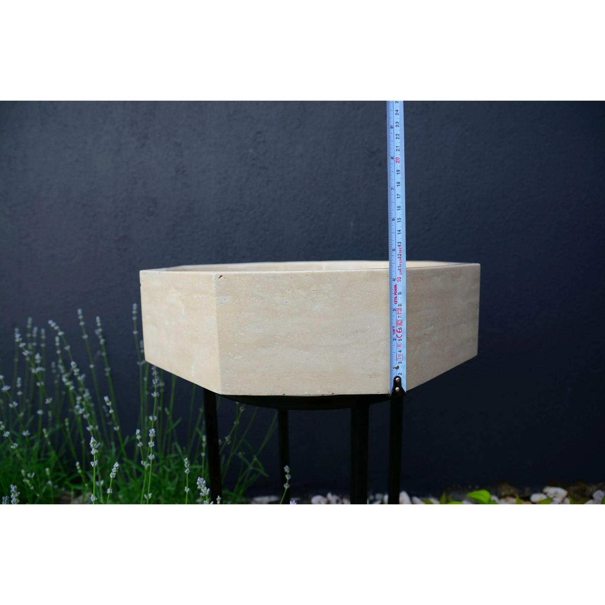 Handmade Travertine Octagon Sink - Image 8