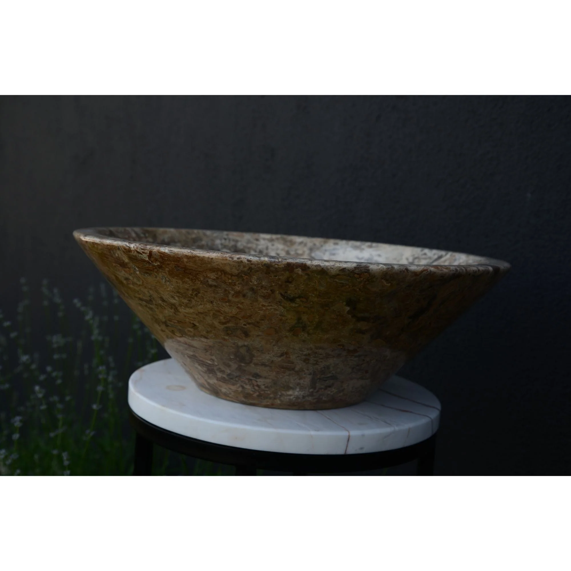 Handmade Valencia Travertine Conical Sink - Image 12