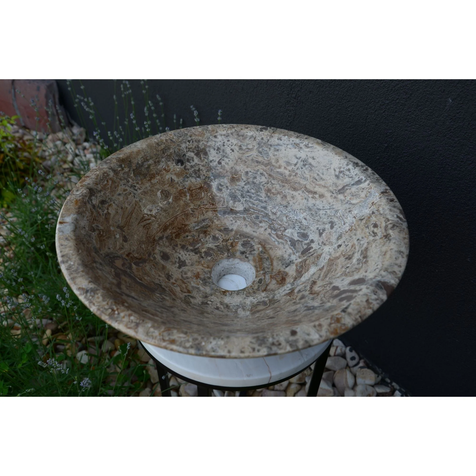 Handmade Valencia Travertine Conical Sink - Image 15