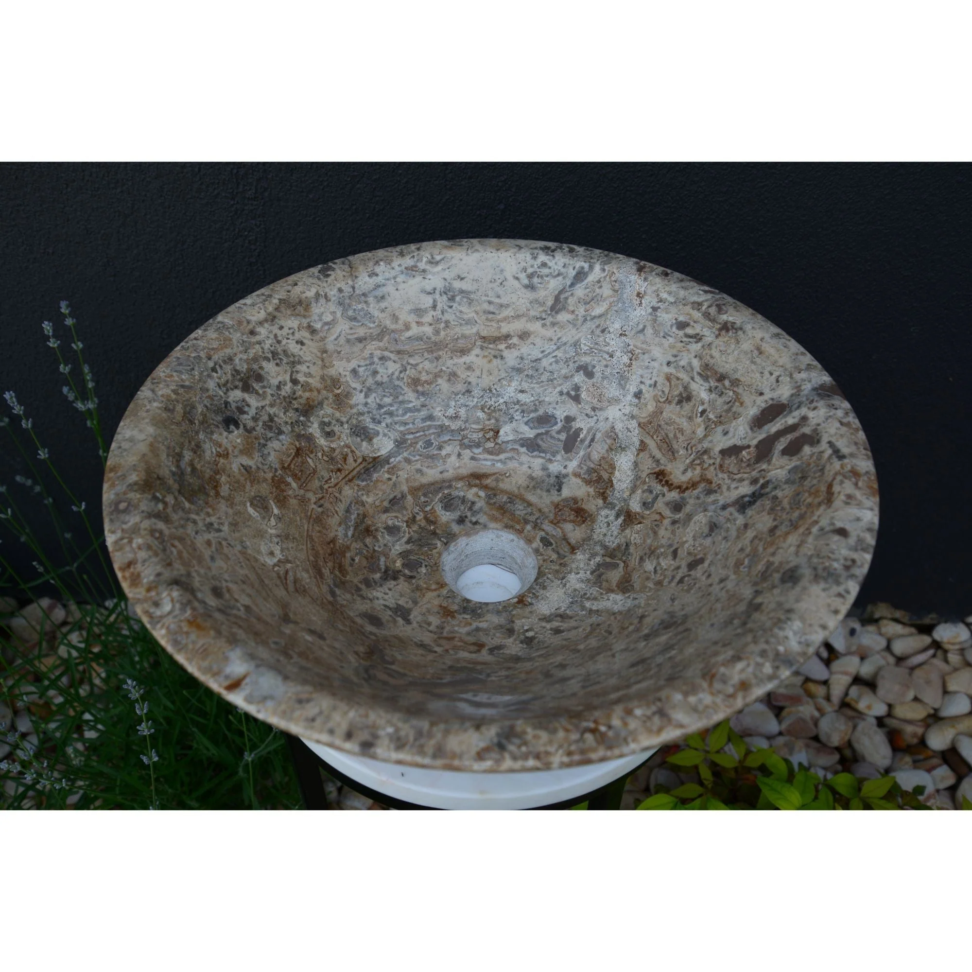 Handmade Valencia Travertine Conical Sink - Image 2