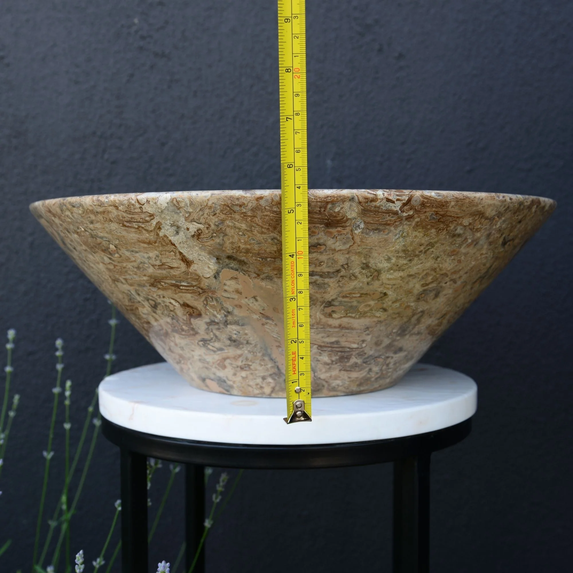 Handmade Valencia Travertine Conical Sink - Image 6