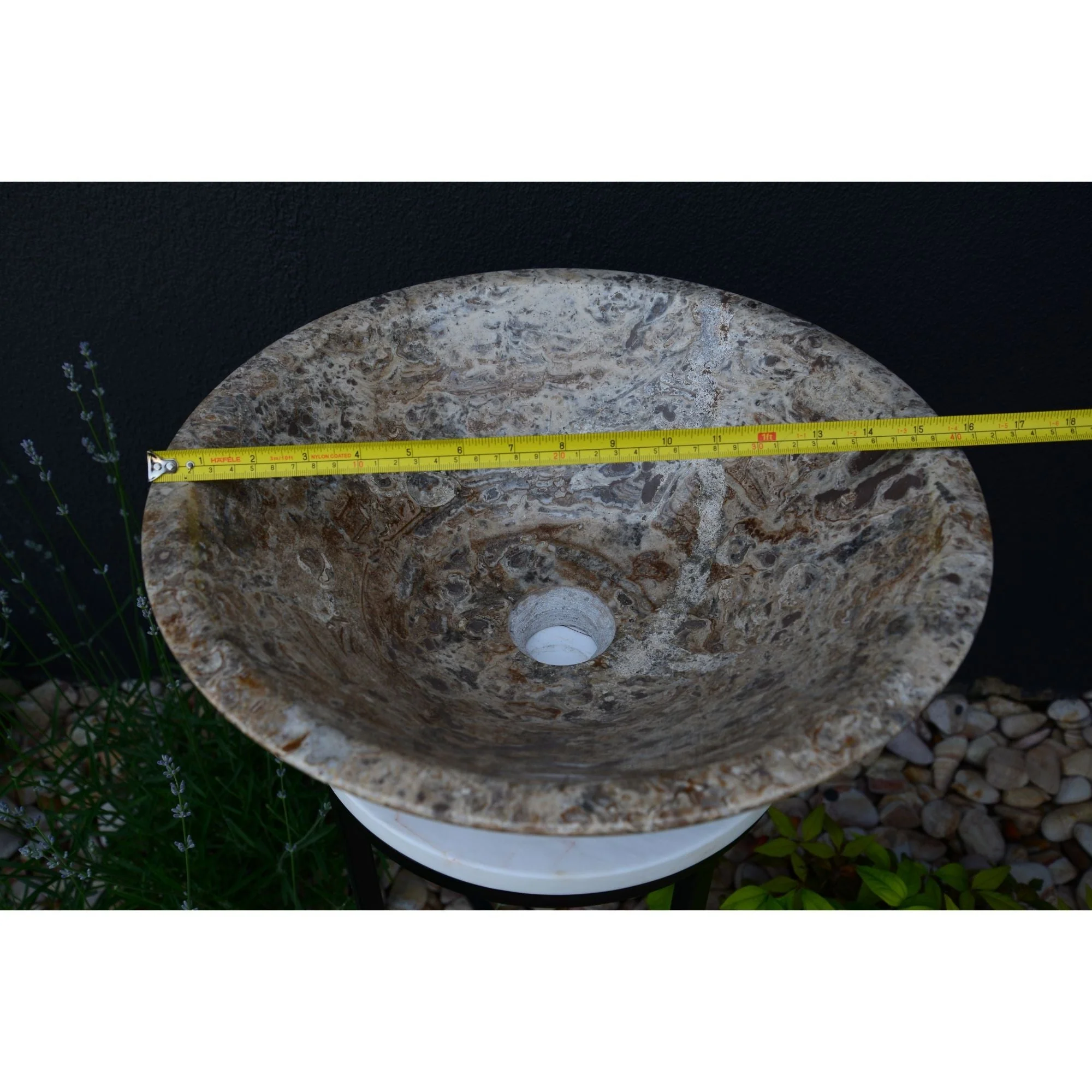 Handmade Valencia Travertine Conical Sink - Image 8