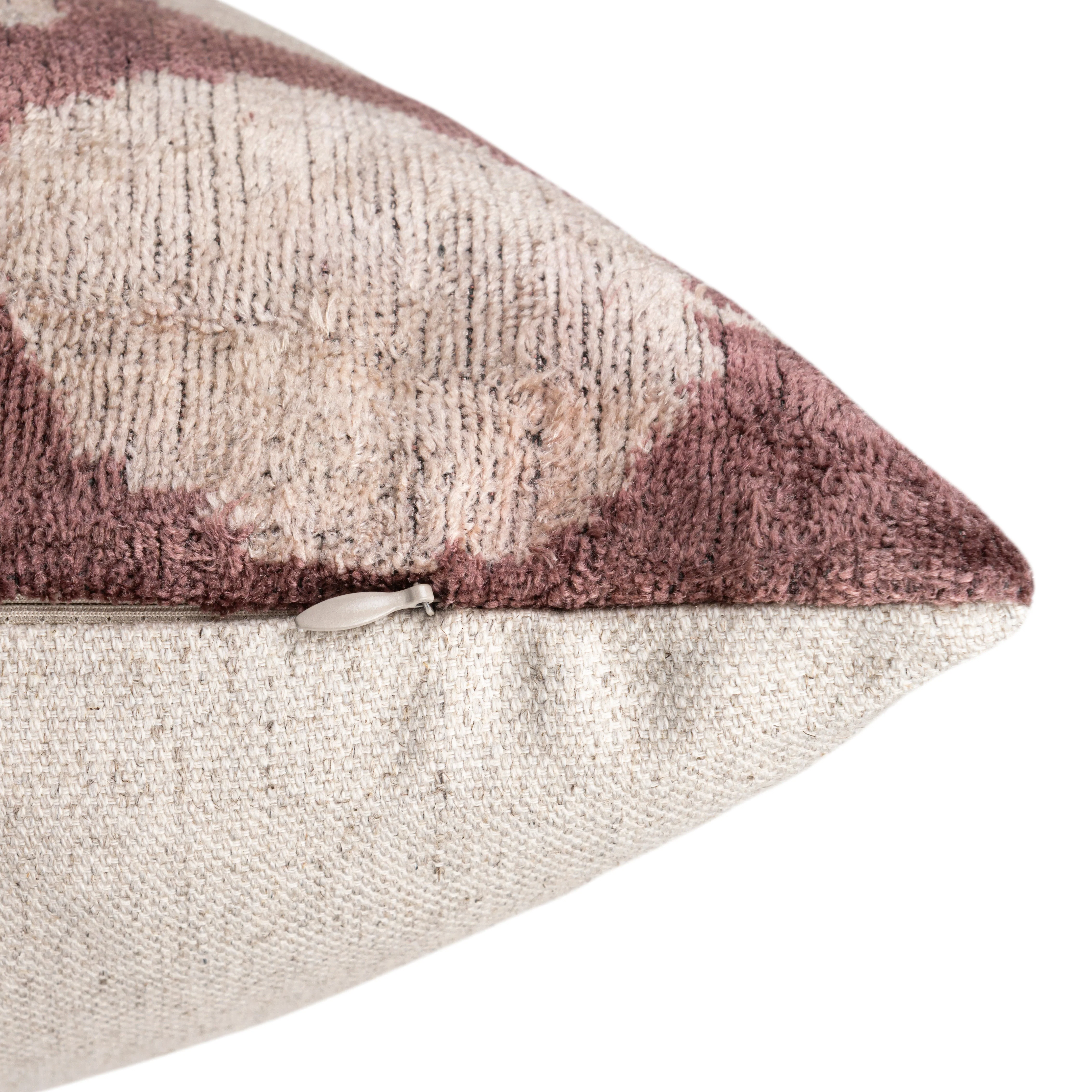 Handmade Velvet Pillow and insert – Mauve & Ivory Medallion, 16x24" - Image 5