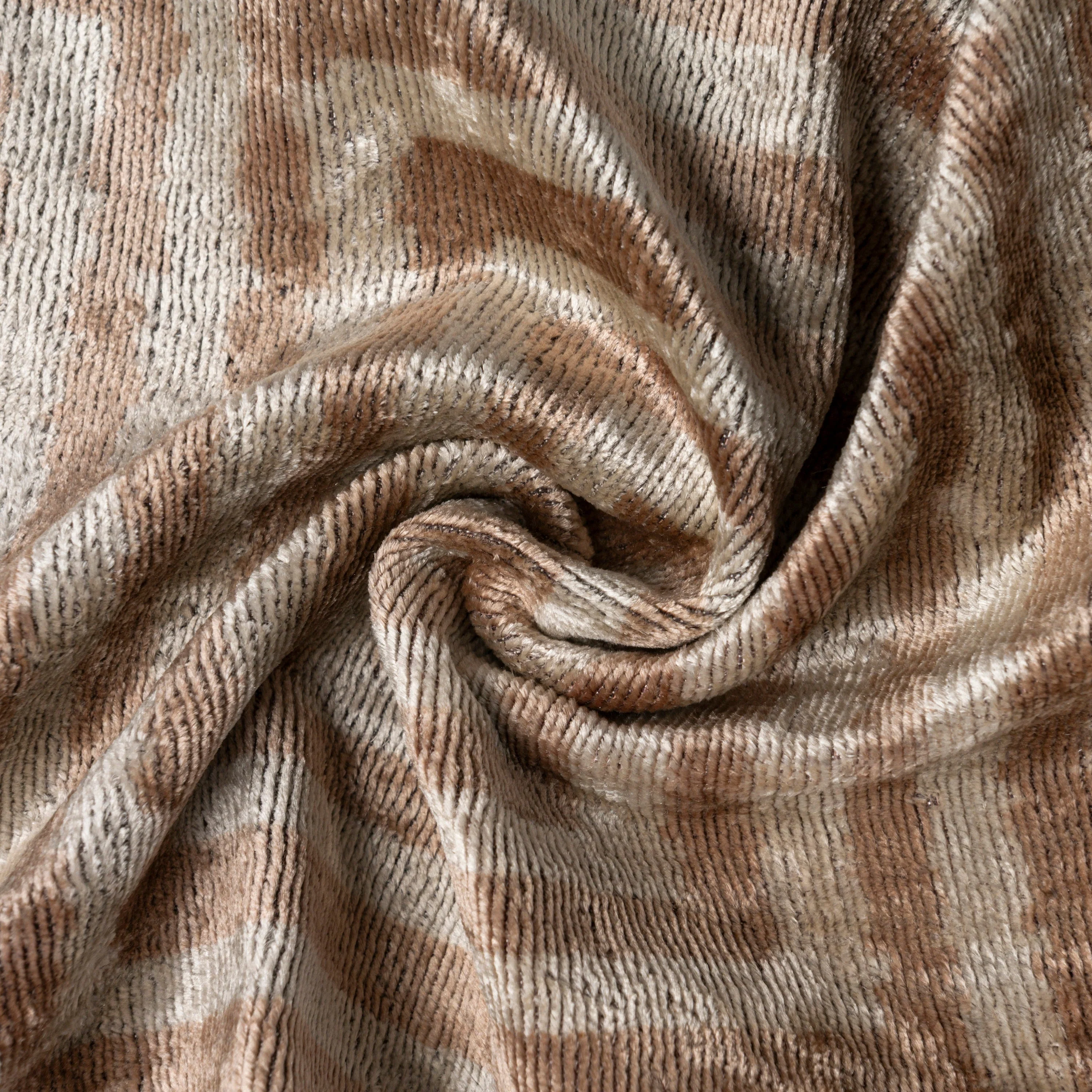 Handmade Velvet Pillow – Beige Labyrinth Pattern, 16x24" - Image 2