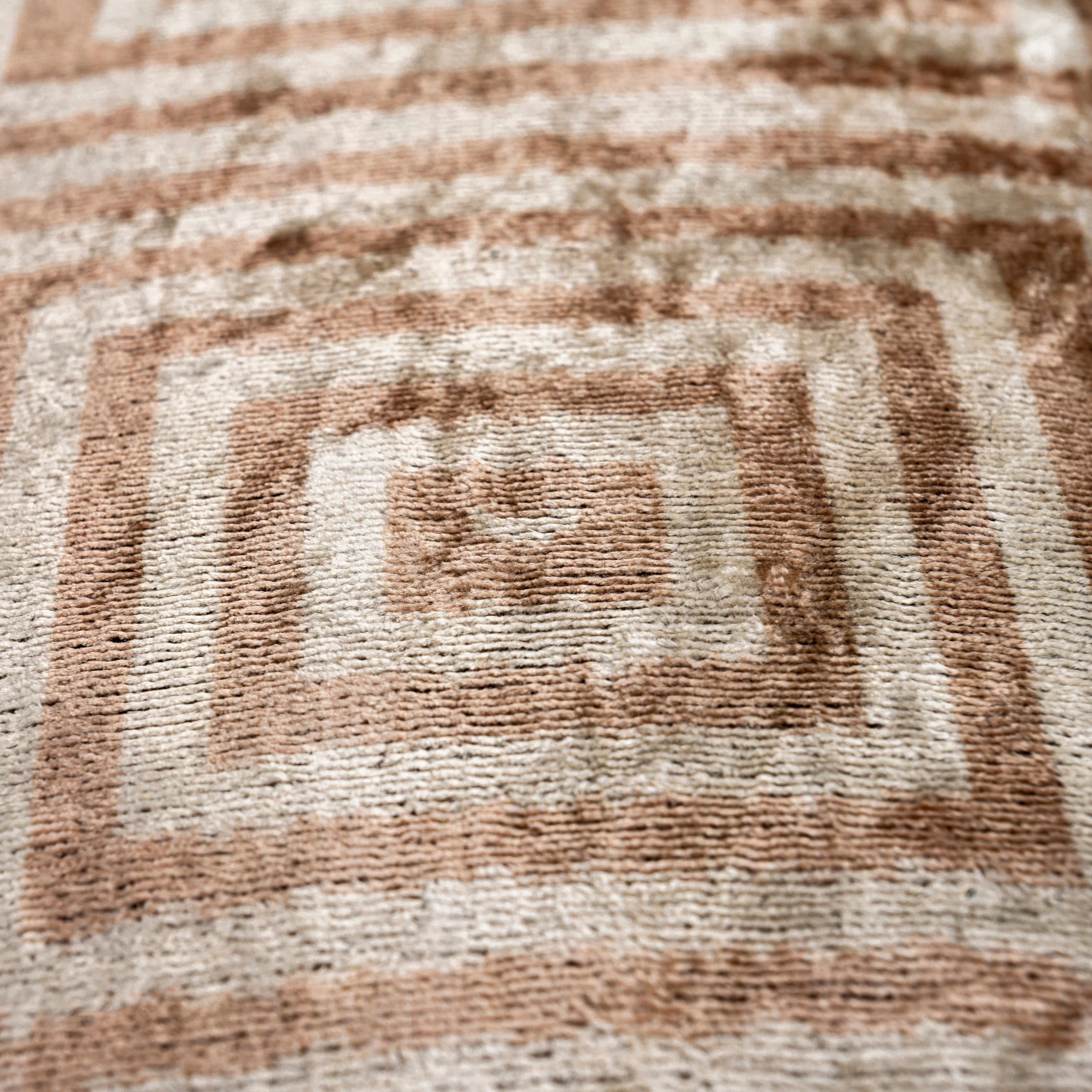 Handmade Velvet Pillow – Beige Labyrinth Pattern, 16x24" - Image 6