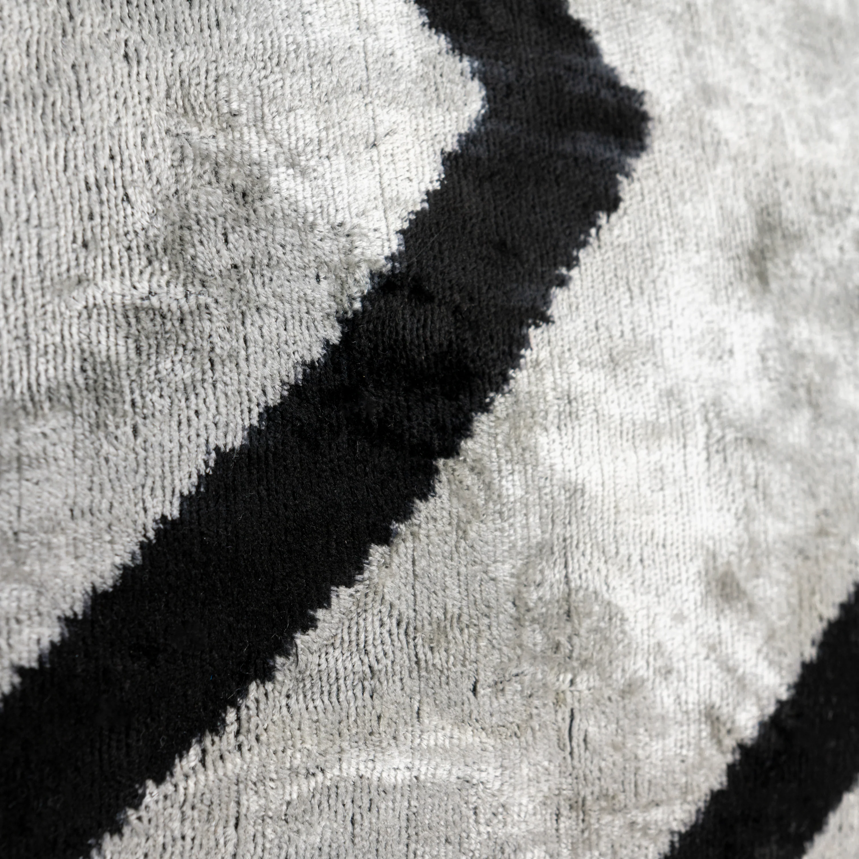 Handmade Velvet Pillow – Silver & Black Chevron, 16x24" - Image 4