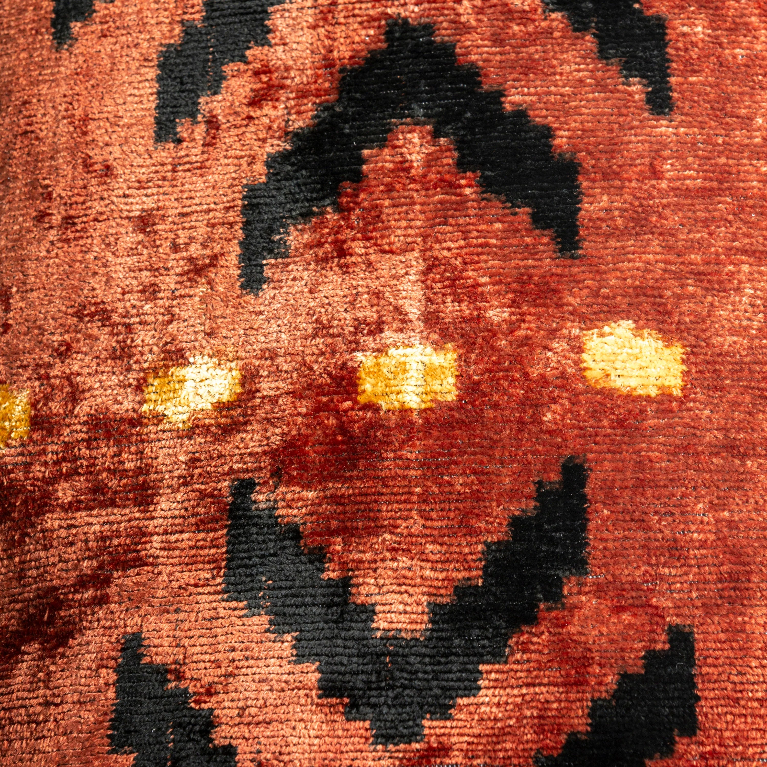 Handmade Velvet Pillow – Terracotta Tribal Pattern, 16x24" - Image 5
