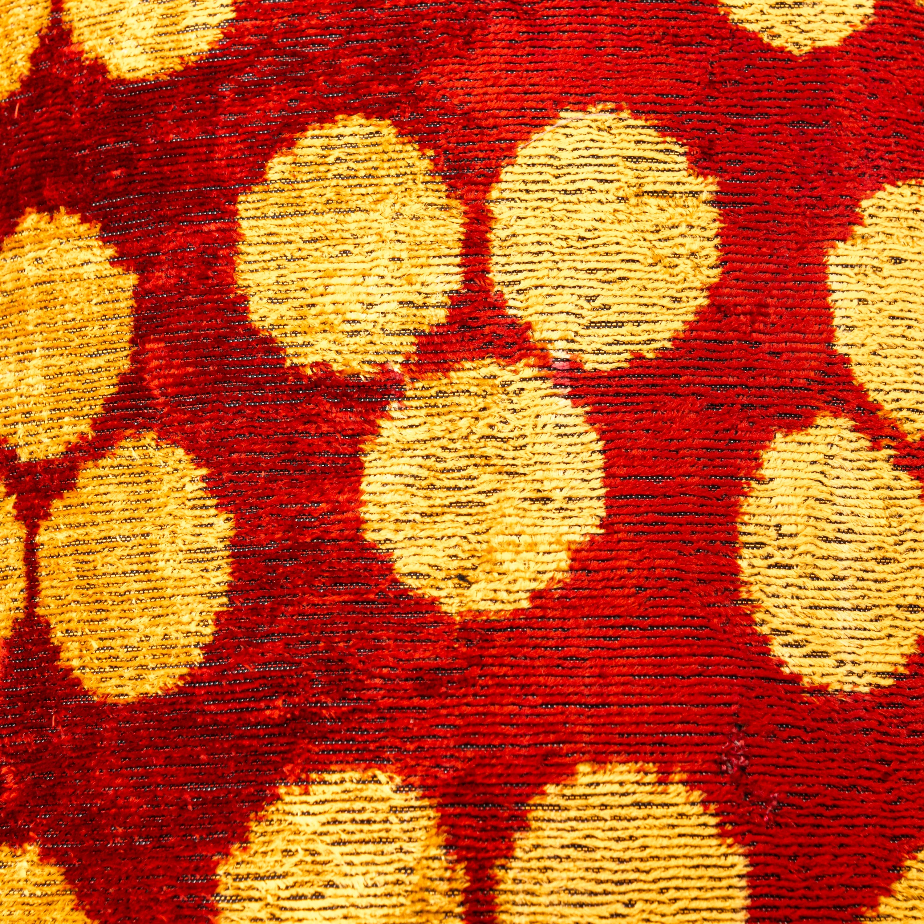 Handmade Velvet Pillow with Down Feather insert – Ruby Red & Gold Polka Dots, 16x24" - Image 5