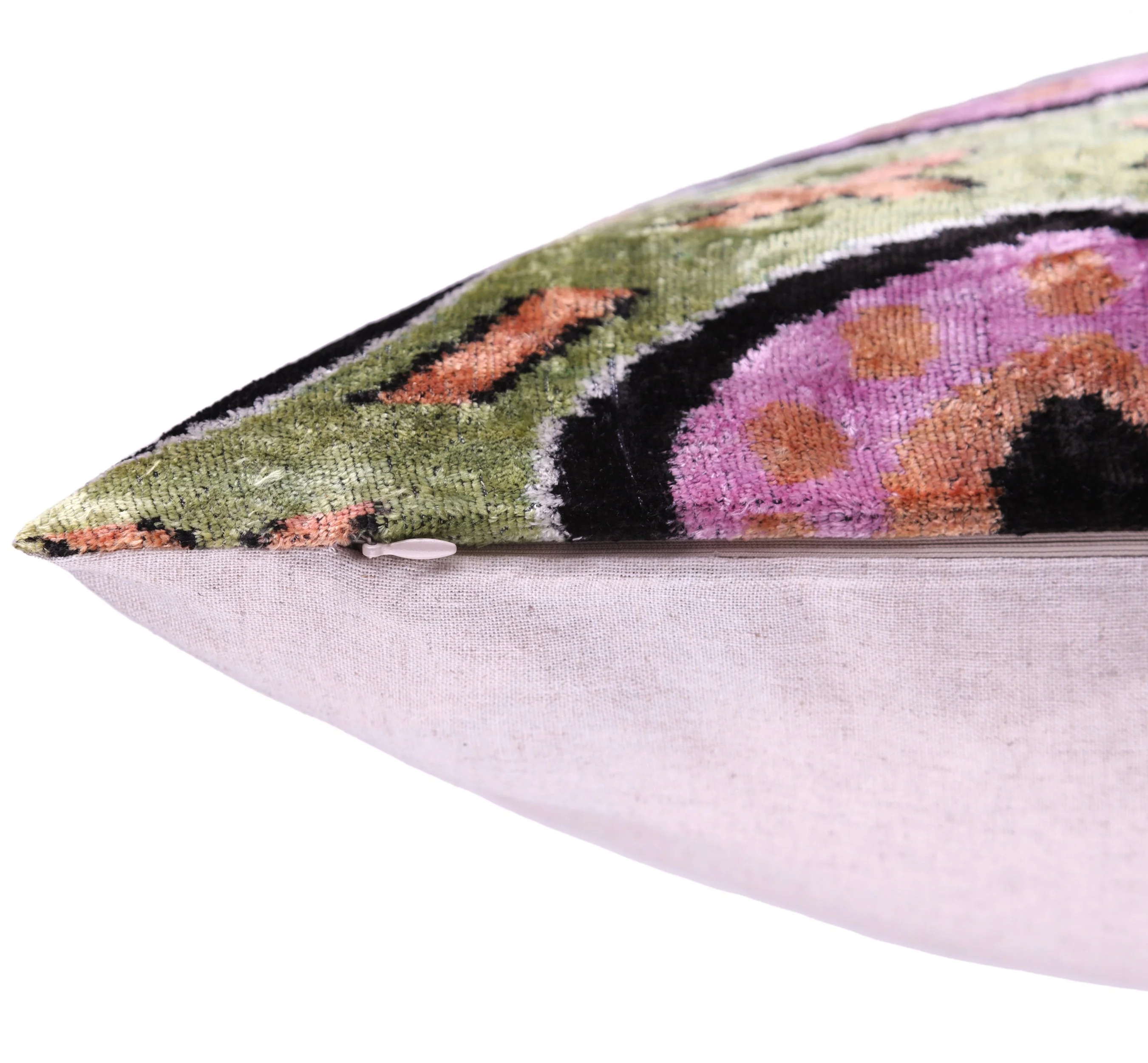 Handmade Velvet Pillow with insert – Sage Green & Lilac Circle Motif, 16x24" - Image 6