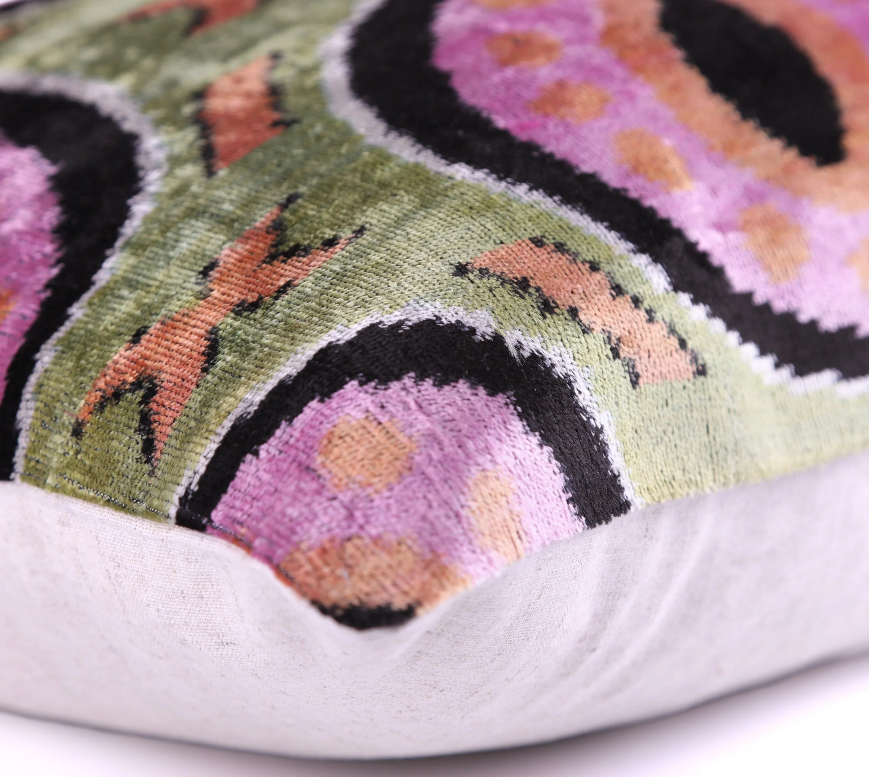 Handmade Velvet Pillow with insert – Sage Green & Lilac Circle Motif, 16x24" - Image 8