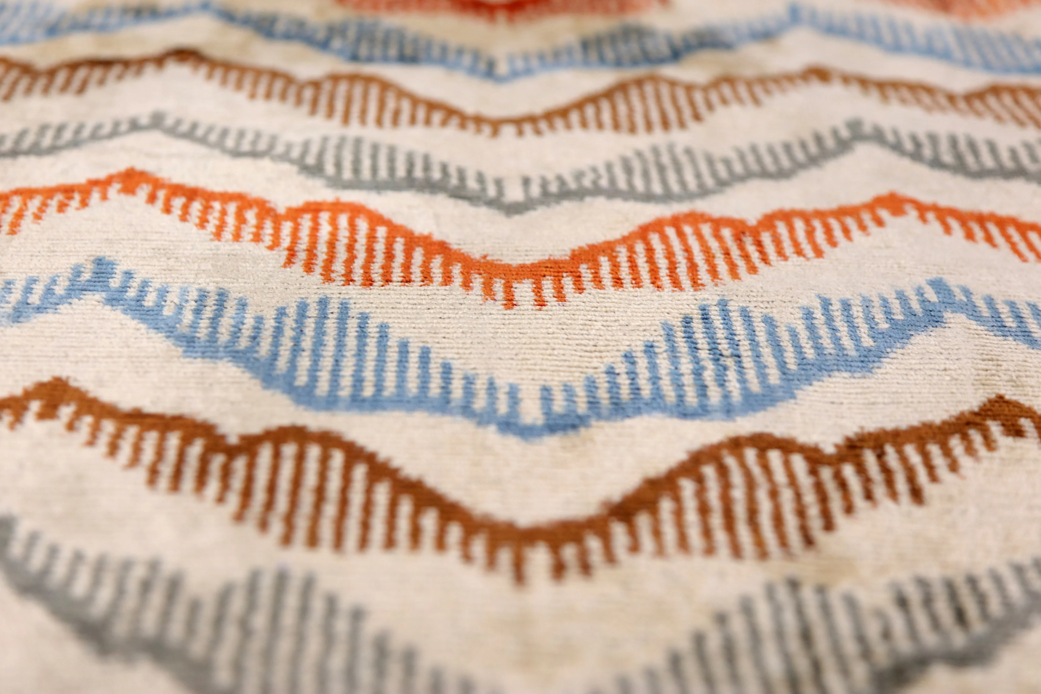 Handmade Velvet Throw Pillow – Earth Zigzag Pattern (16x24) - Image 9