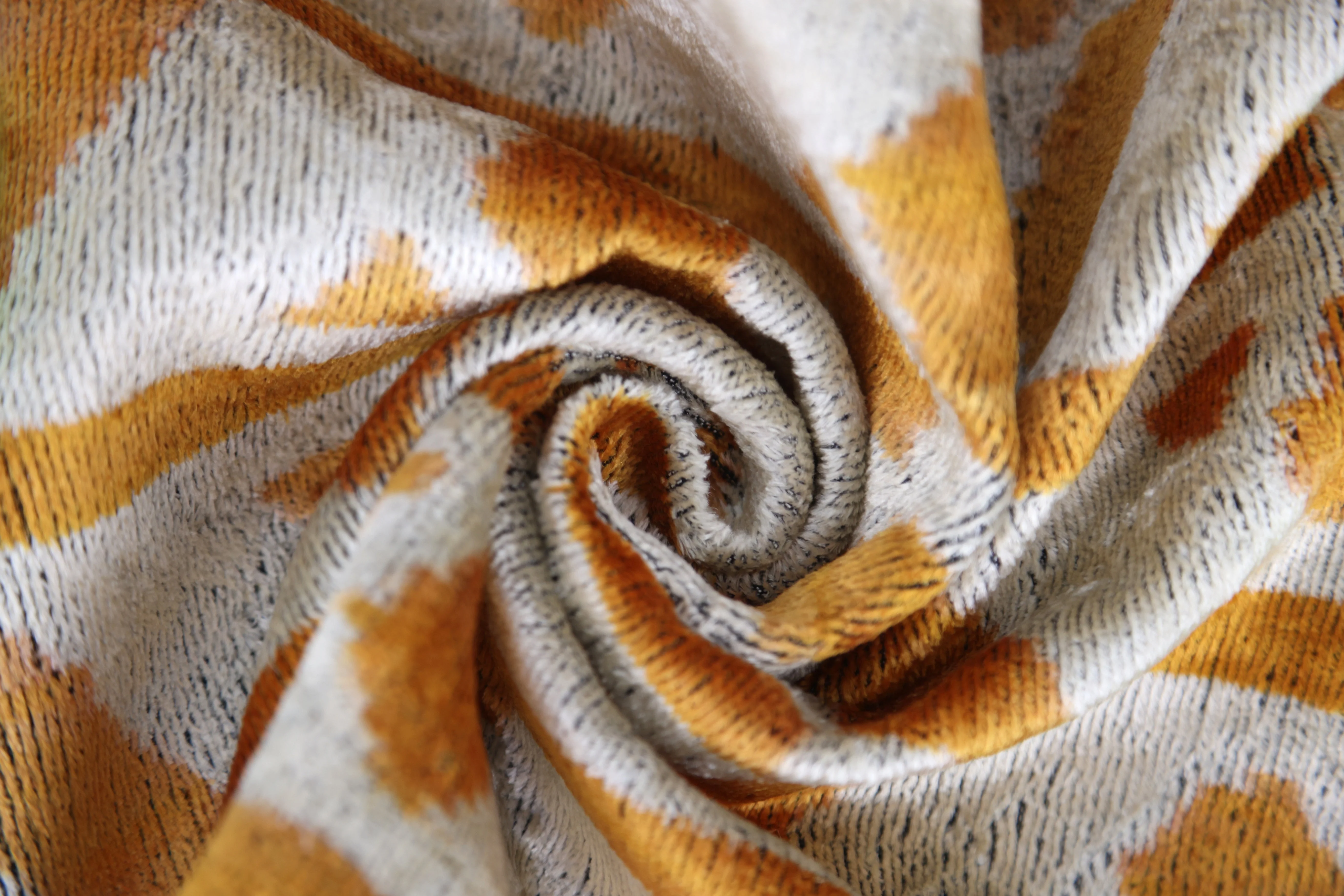 Handmade Velvet Tribal Pillow – 16x24" Gold & Ivory Silk Cushion - Image 7