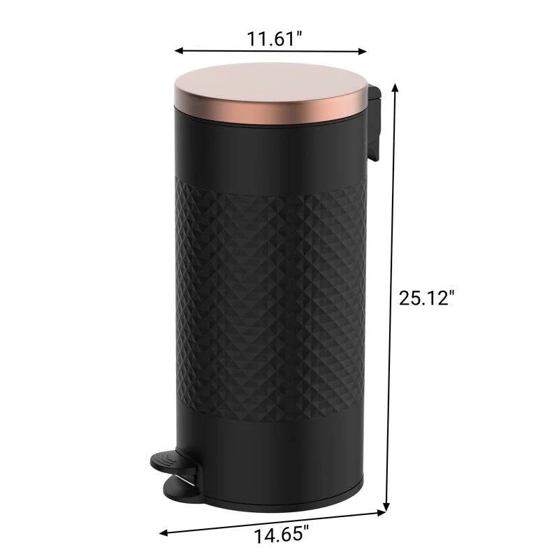 Hands Free Black/Gold Metal Step On Trash Can - 8 Gallons - Image 5
