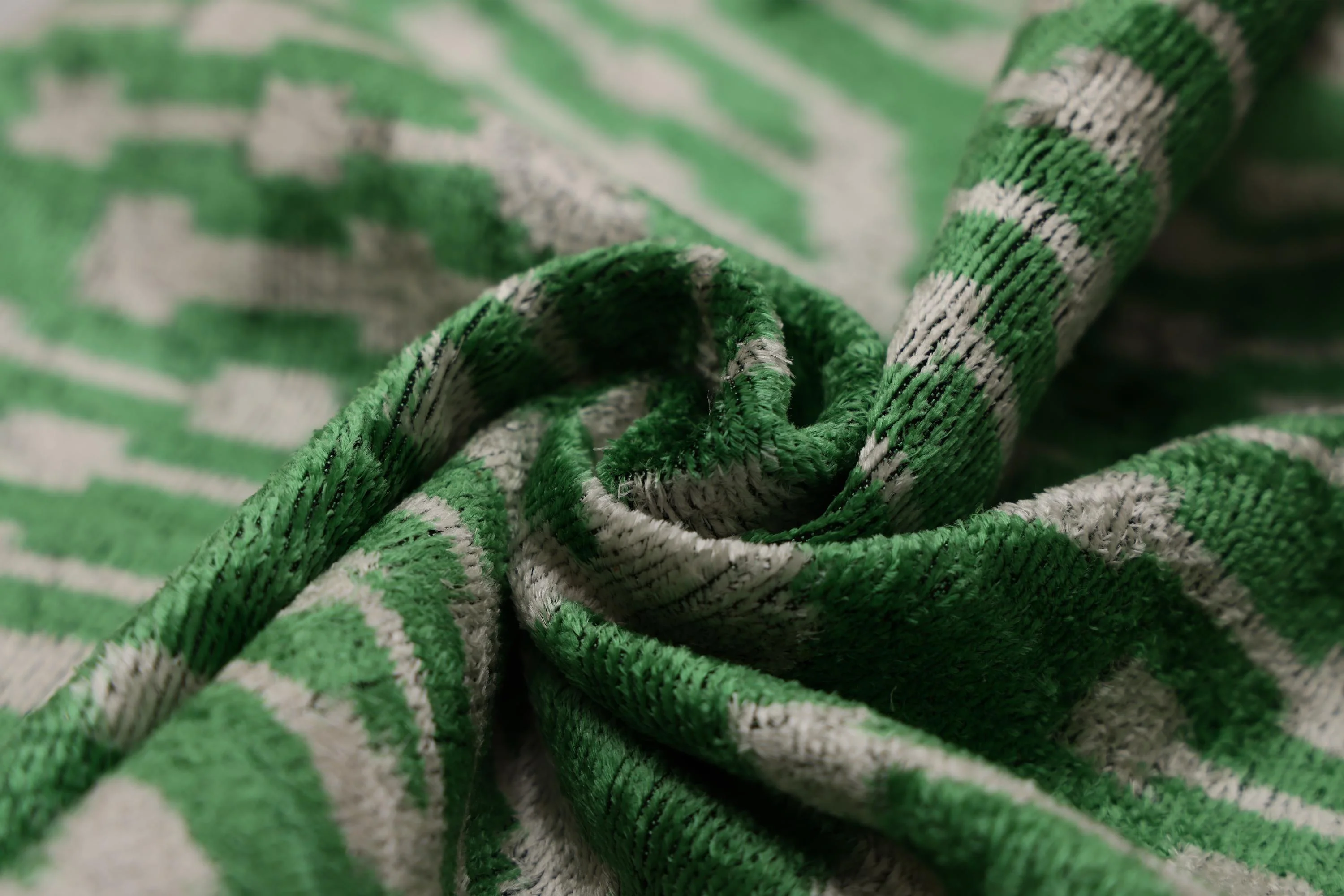 Handwoven Green Ikat Silk Velvet Pillow 20x20 Inch | Luxury Organic Decorative Throw Pillow - Image 7
