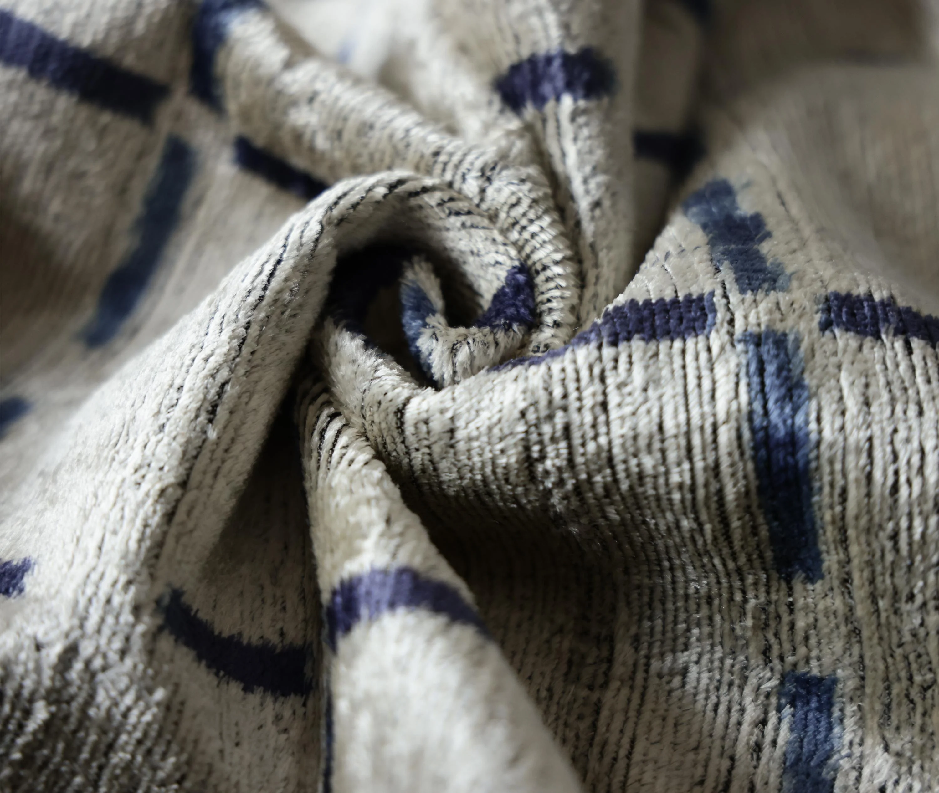 Handwoven Silk Velvet Grid Pillow 20x20 Inch | Organic Modern Luxury Accent Cushion - Image 2