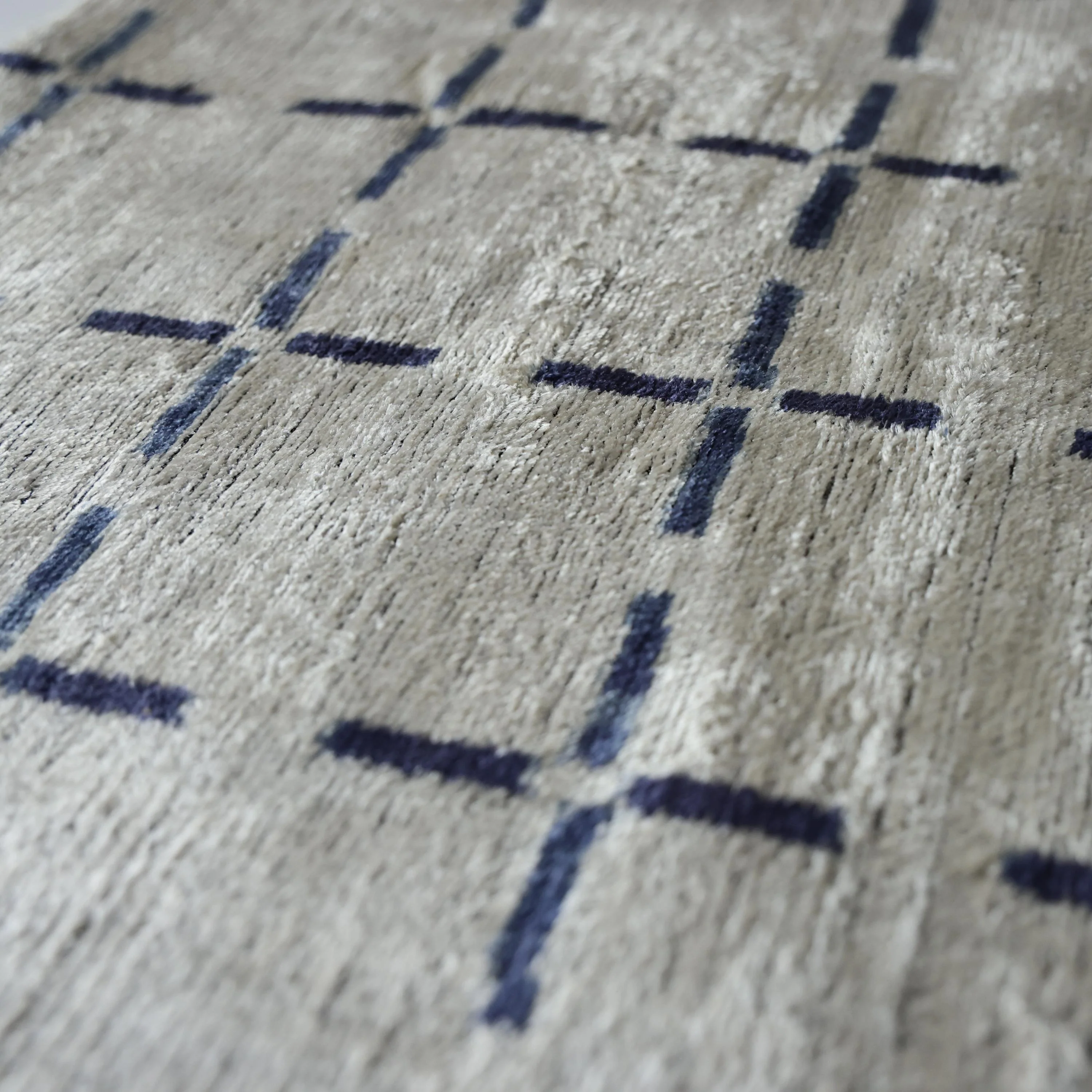 Handwoven Silk Velvet Grid Pillow 20x20 Inch | Organic Modern Luxury Accent Cushion - Image 3