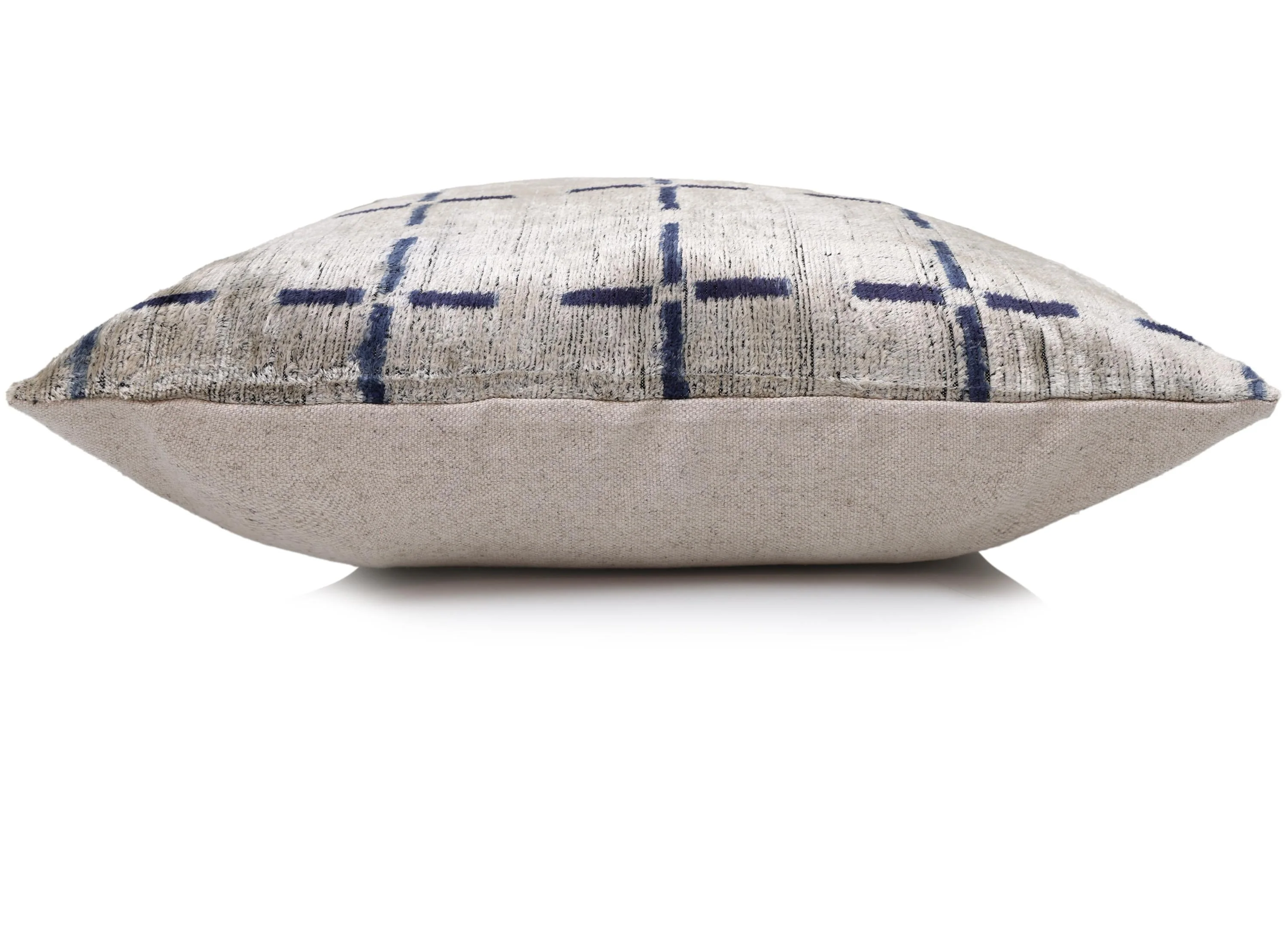Handwoven Silk Velvet Grid Pillow 20x20 Inch | Organic Modern Luxury Accent Cushion - Image 4