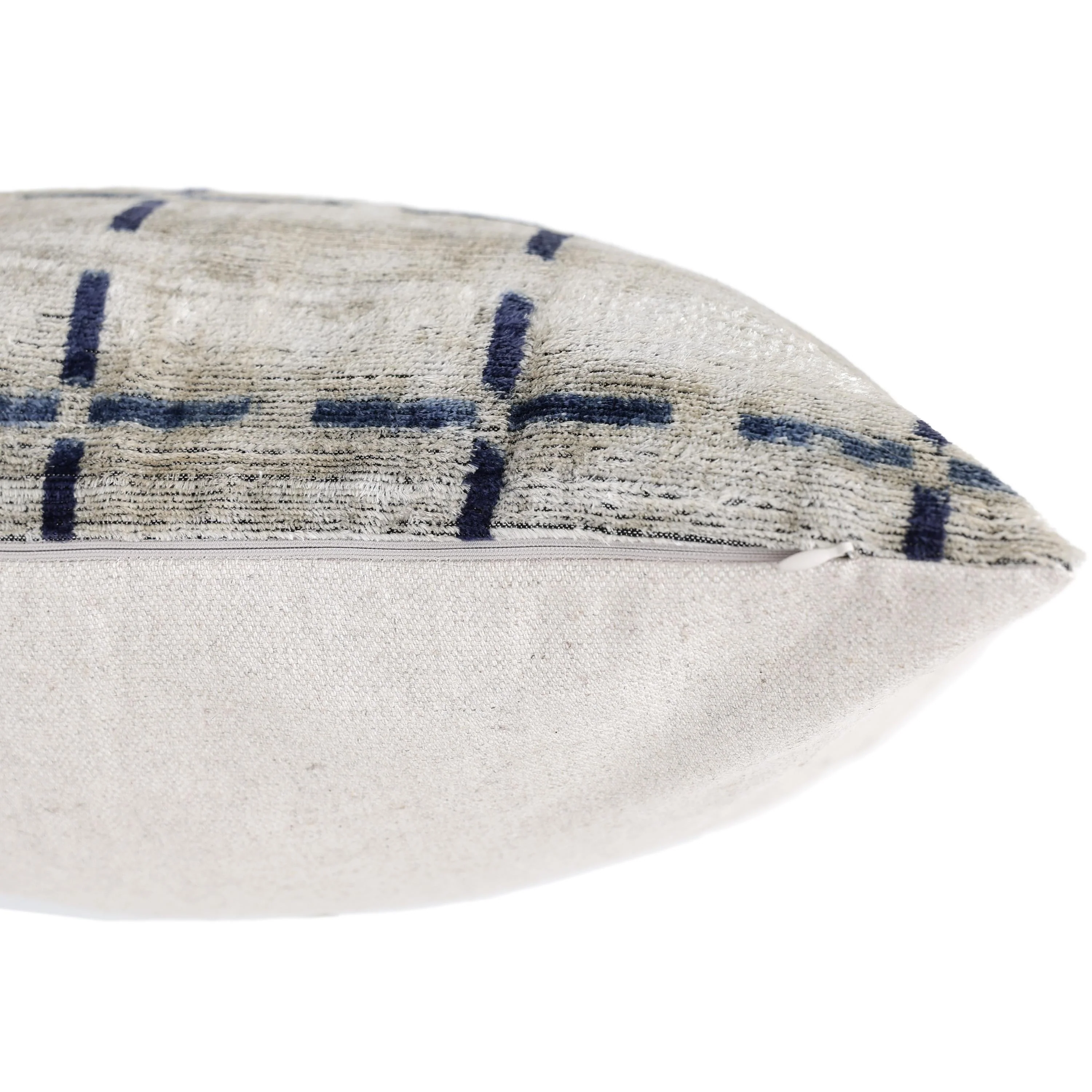 Handwoven Silk Velvet Grid Pillow 20x20 Inch | Organic Modern Luxury Accent Cushion - Image 6