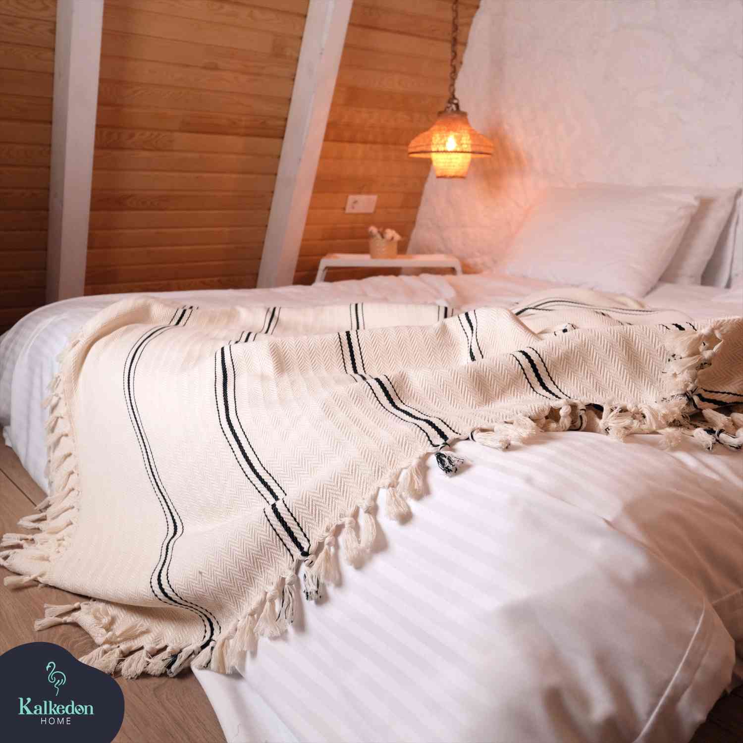 Handwoven Turkish Cotton Throw Blanket - Image 5
