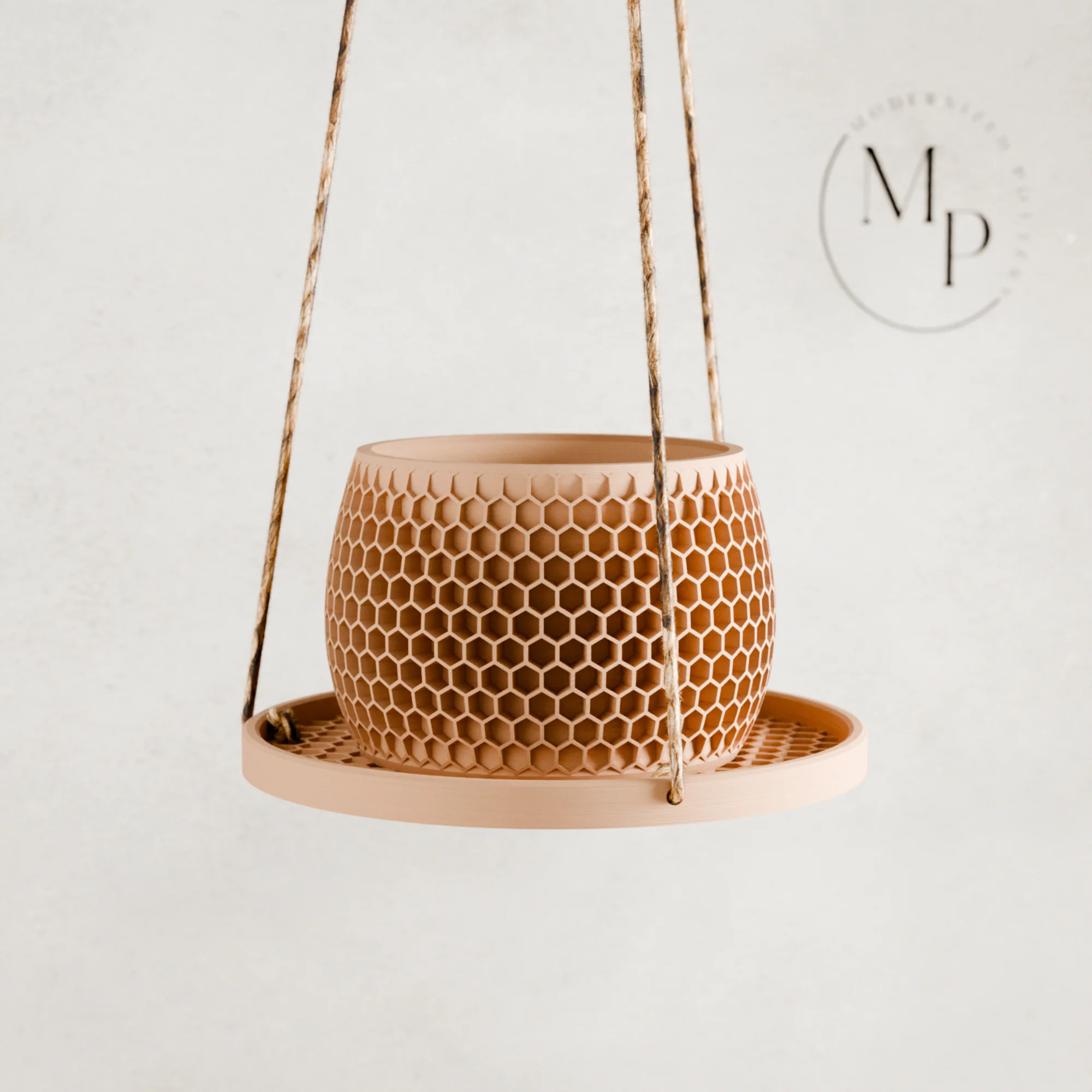 Hanging Plant Pot Tray | Honeycomb - Image 5