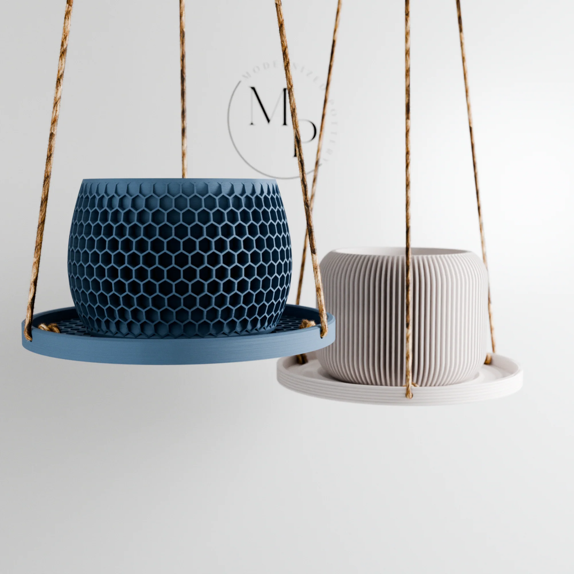 Hanging Plant Pot Tray | Honeycomb - Image 6