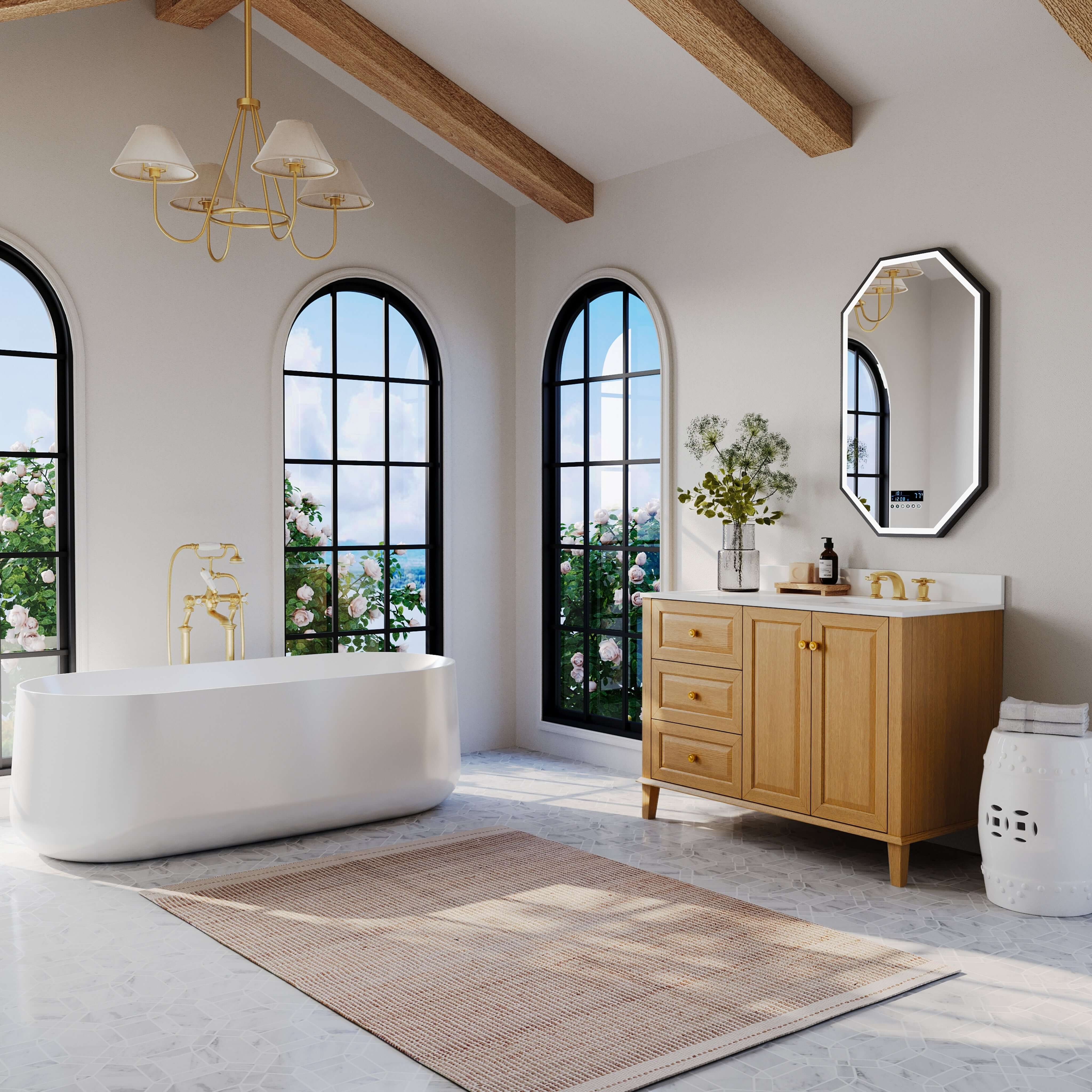 Hannah Bathroom Vanity Collection in Sienna Finish - Image 7