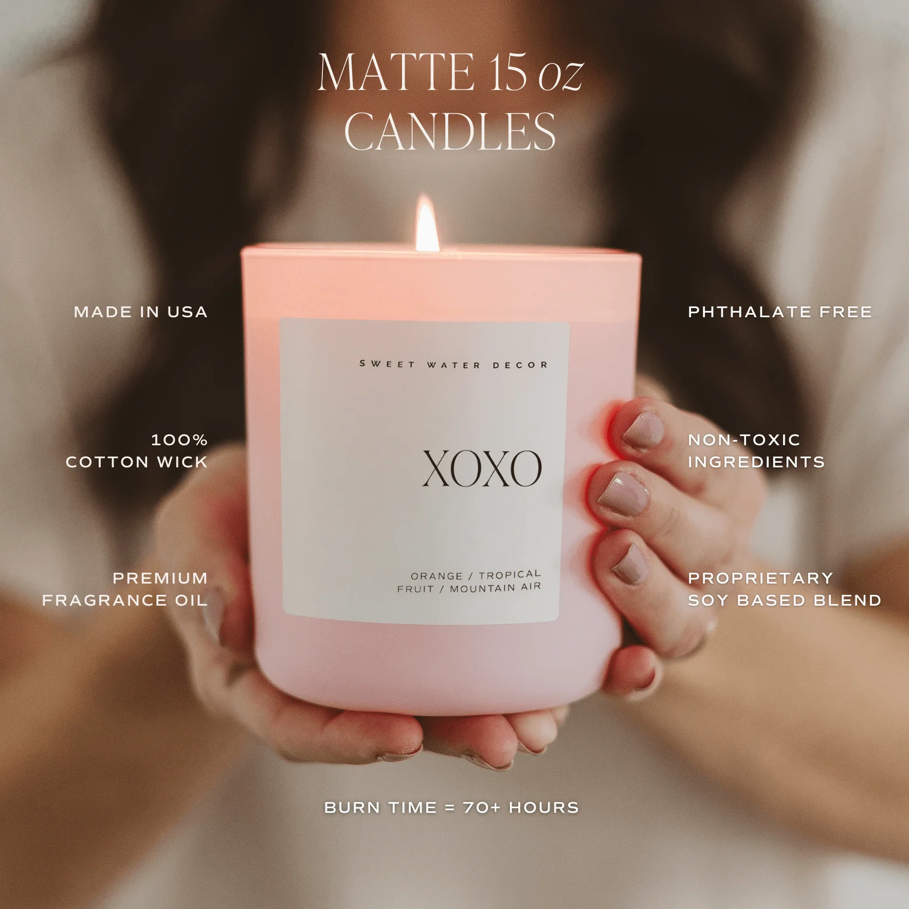 Happy Birthday Soy Candle - Pink Matte Jar - 15 oz (Vanilla Buttercream) - Image 4