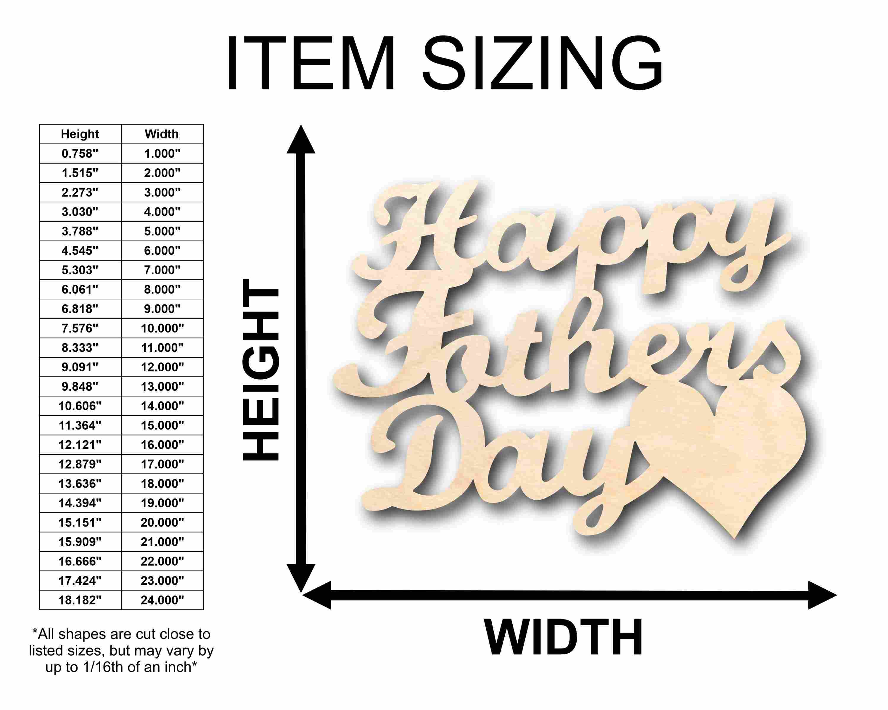 Happy Father's Day Unfinished Wood Cutout DIY handmade Craft - Image 2