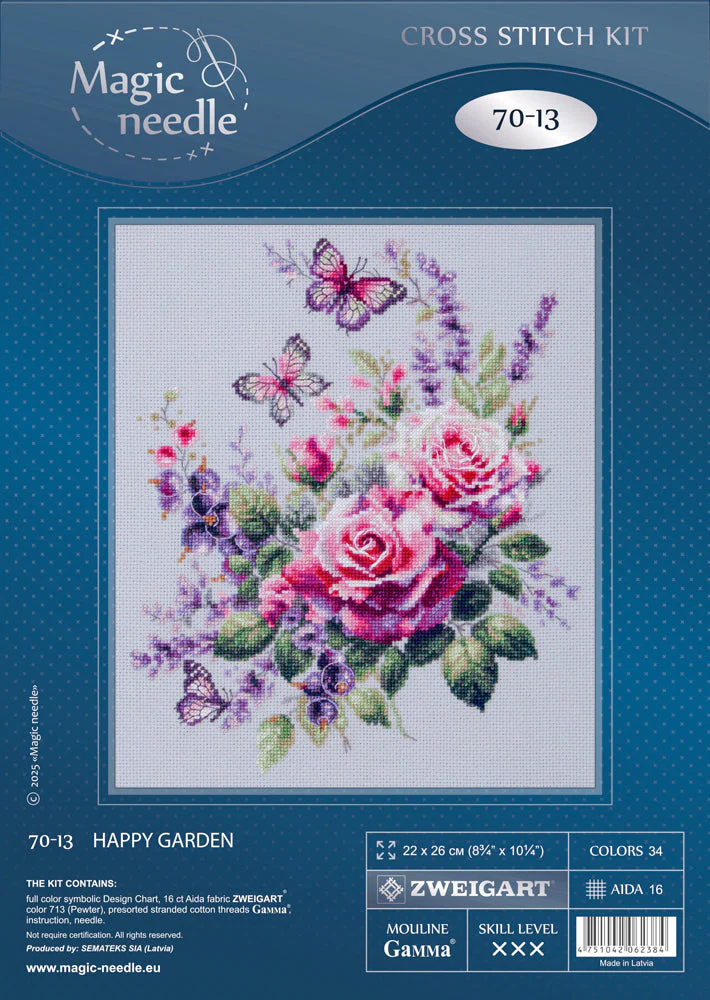 Happy Garden 70-13 Counted Cross-Stitch Kit - Image 3