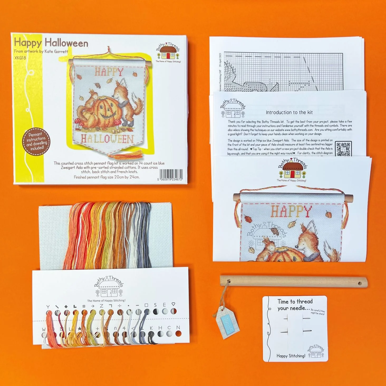 Happy Halloween (Flag) XKG18 Counted Cross Stitch Kit - Image 3