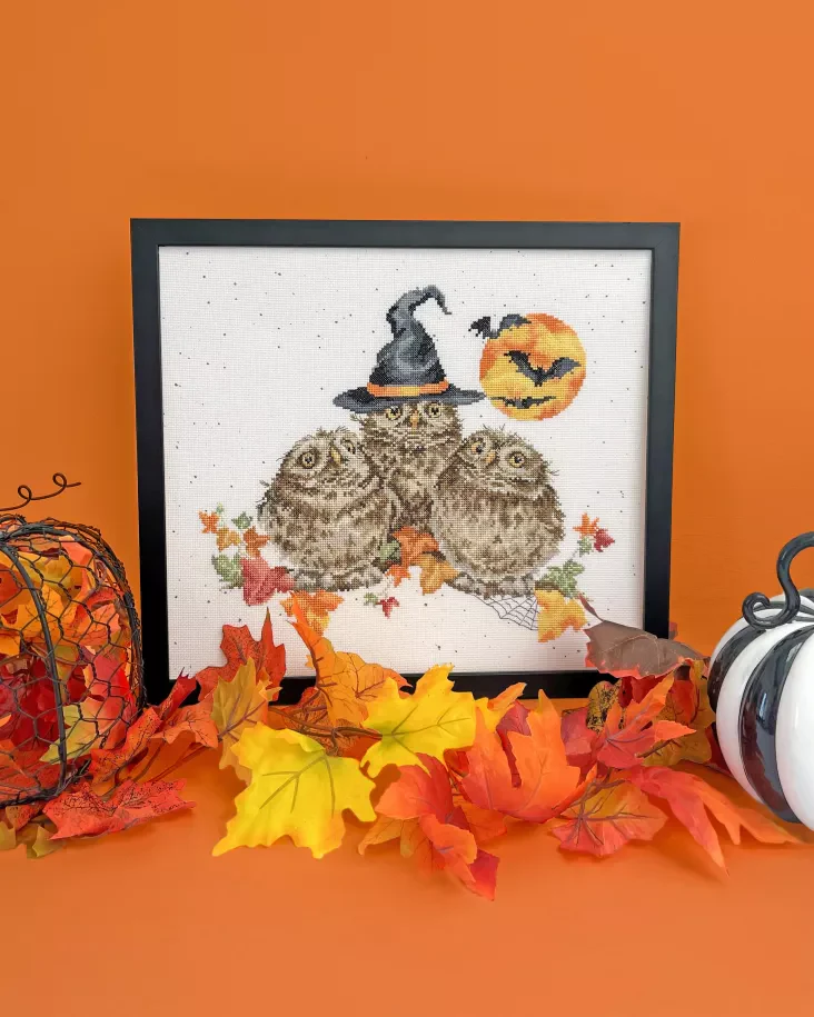 Happy Owl-o-ween XHD145 Counted Cross Stitch Kit - Image 2