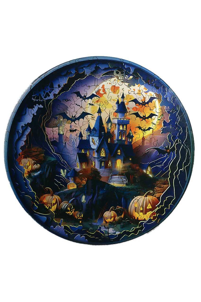Haunted House - Halloween Jigsaw Wooden Puzzle by Wizardi F07N9-26 - Image 4