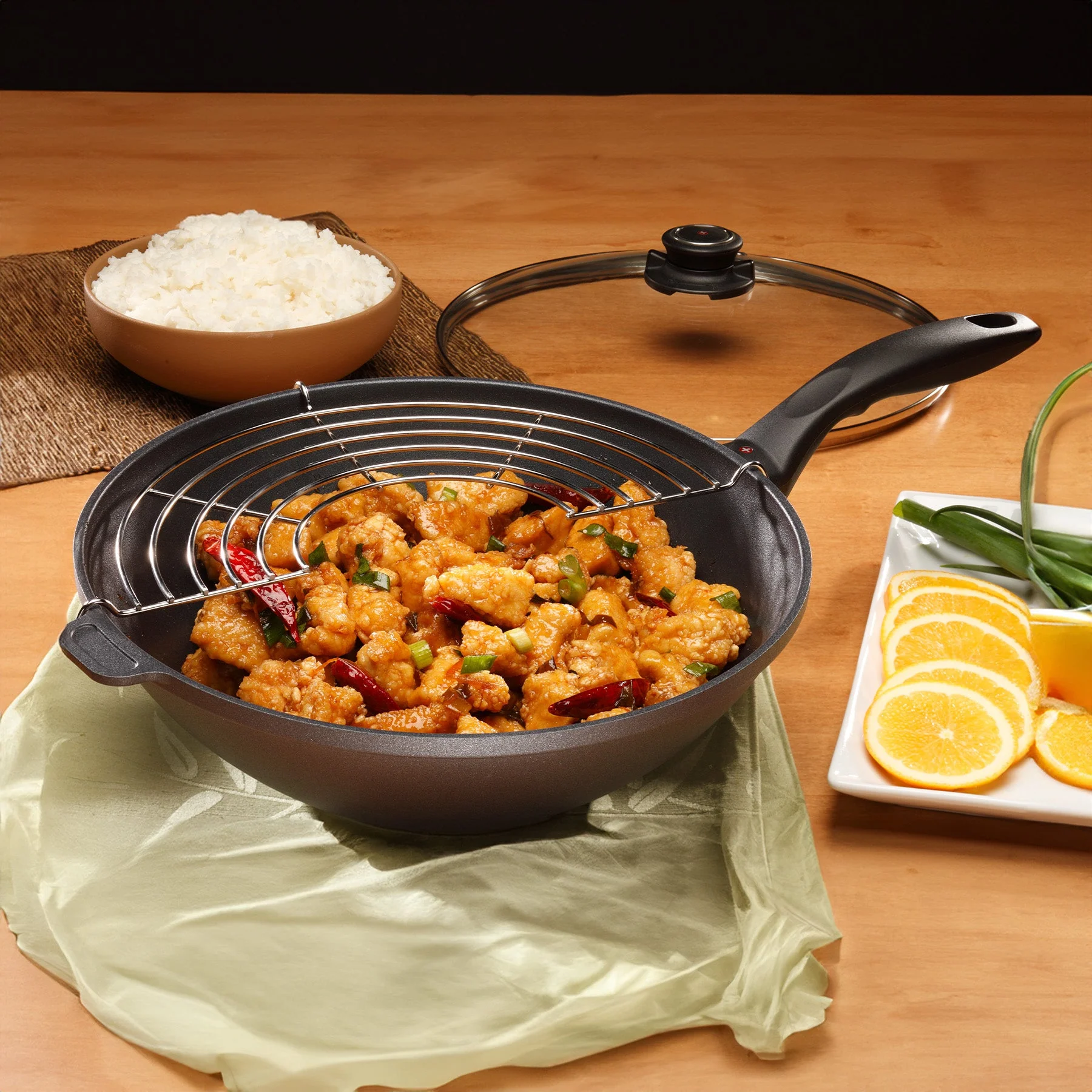 HD Nonstick Wok with Glass Lid - Image 2