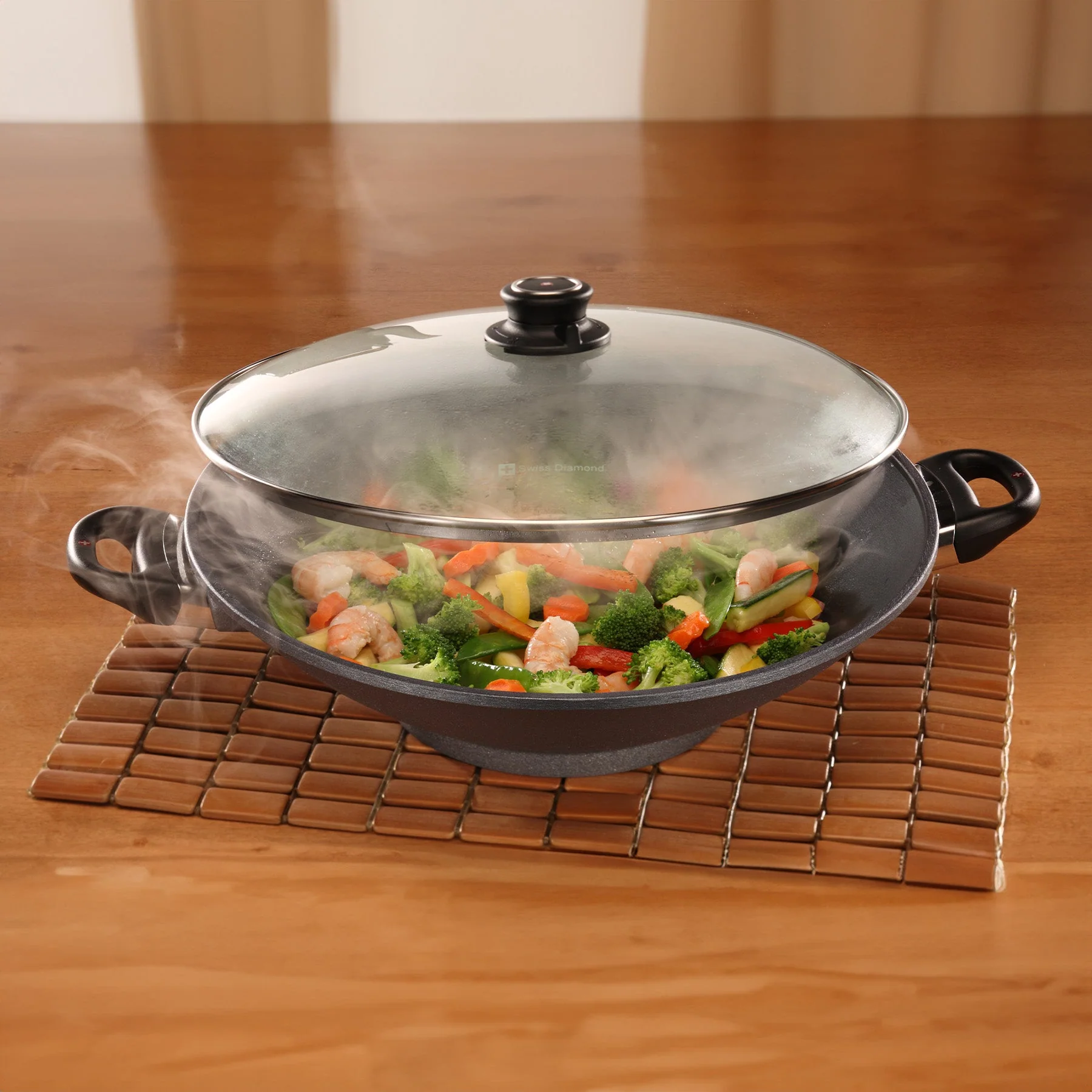 HD Nonstick Wok with Glass Lid - Image 3