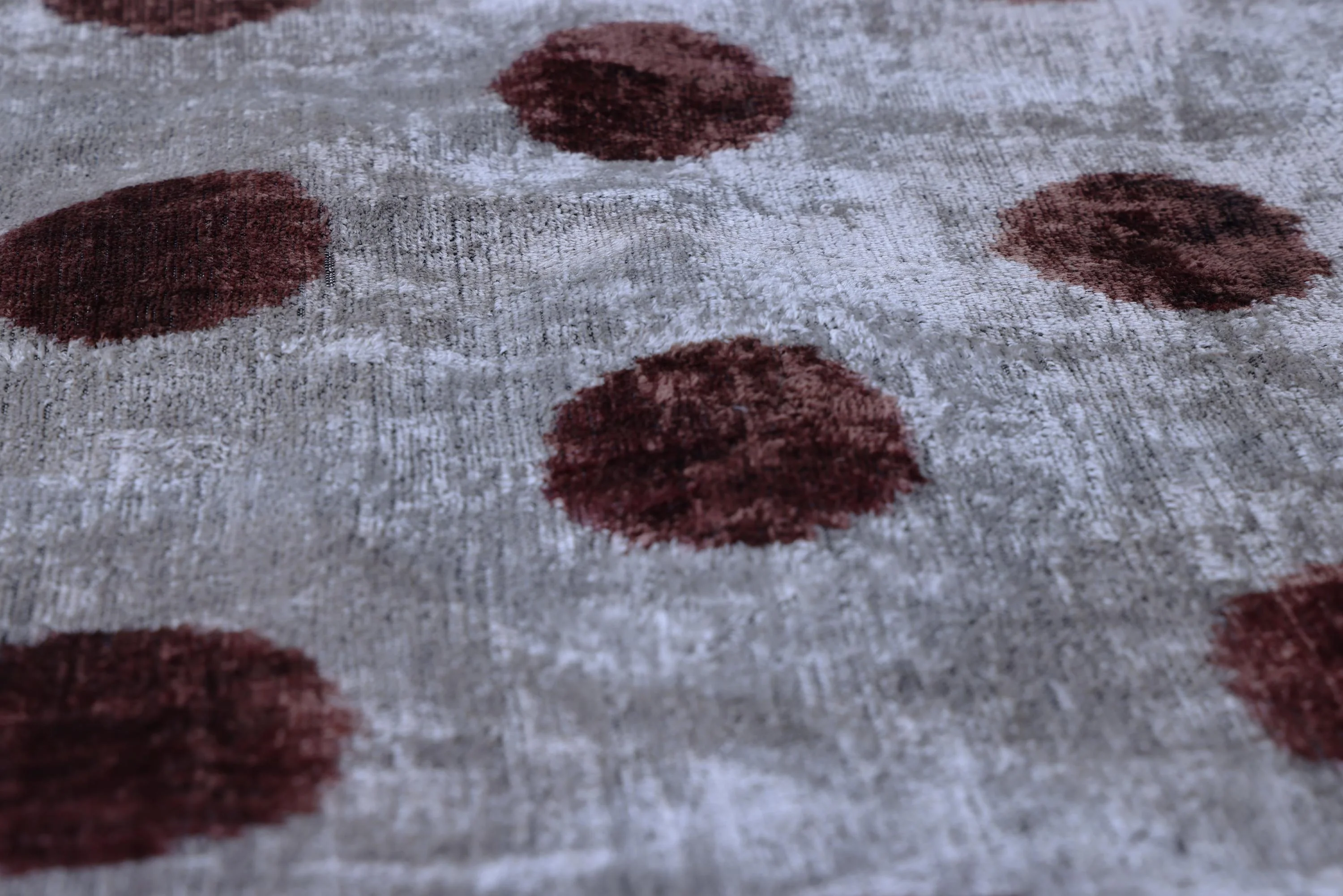 he Platinum & Rust Modernist Dot Silk Velvet Pillow 20" x 20" - Image 3