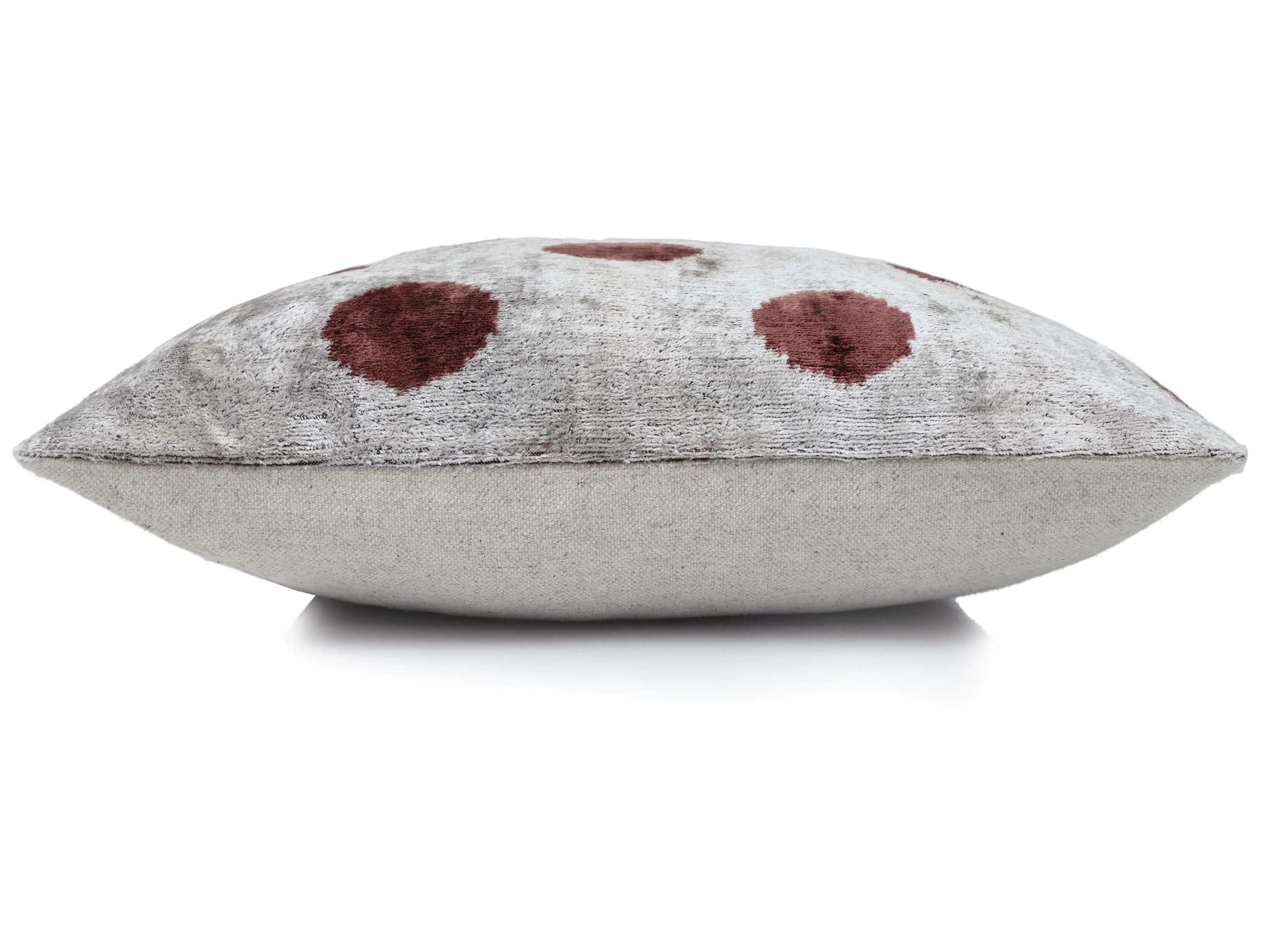 he Platinum & Rust Modernist Dot Silk Velvet Pillow 20" x 20" - Image 4