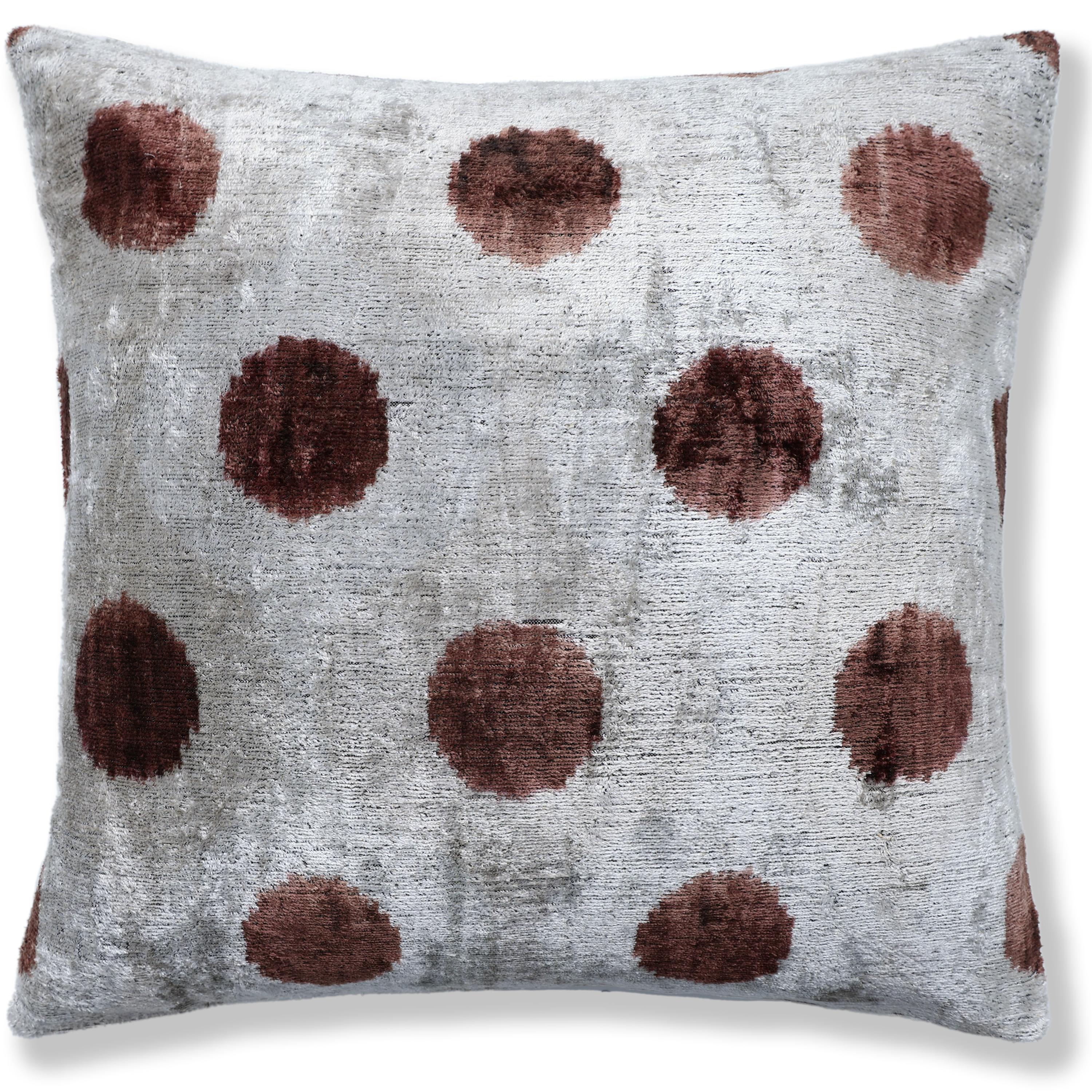he Platinum & Rust Modernist Dot Silk Velvet Pillow 20" x 20" - Image 5