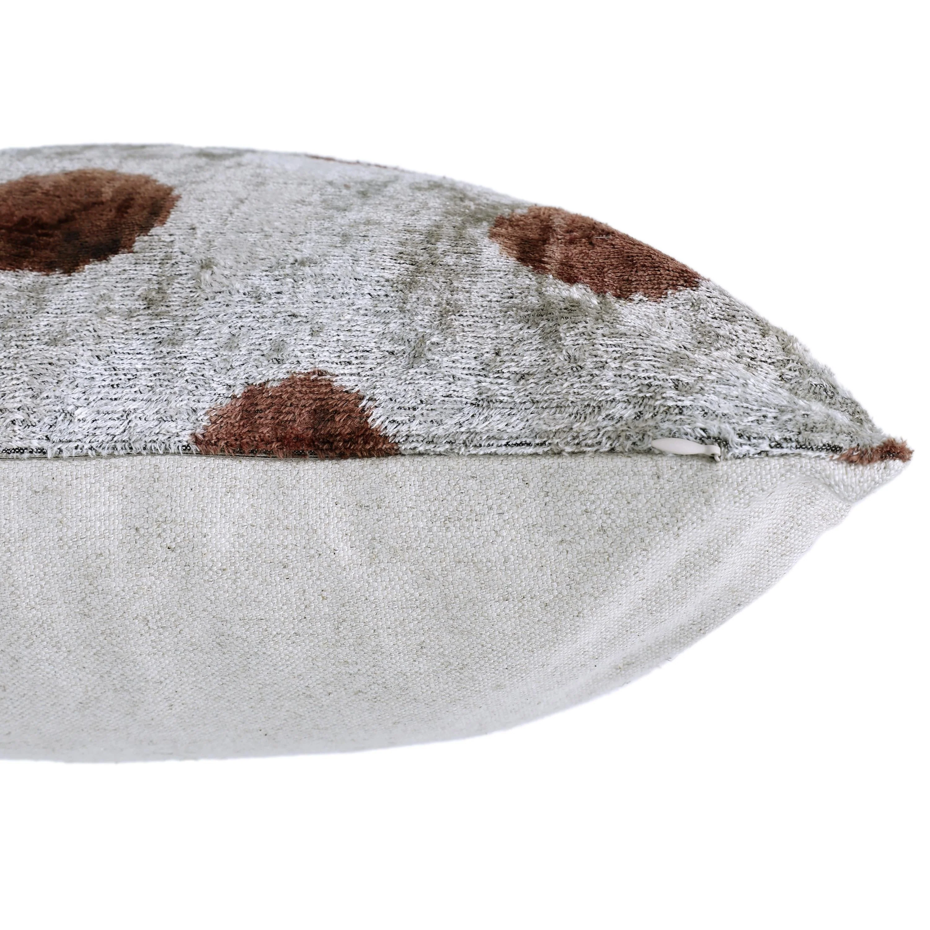 he Platinum & Rust Modernist Dot Silk Velvet Pillow 20" x 20" - Image 6