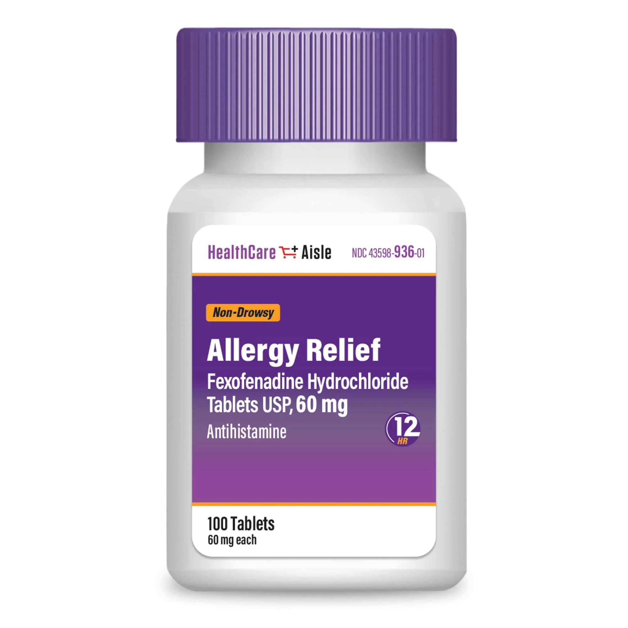 HealthCareAisle Allergy Relief - Fexofenadine Hydrochloride Tablets USP, 60 mg - 100 Tablets - Non-Drowsy Antihistamine, 12-Hour Allergy Medicine - Image 5