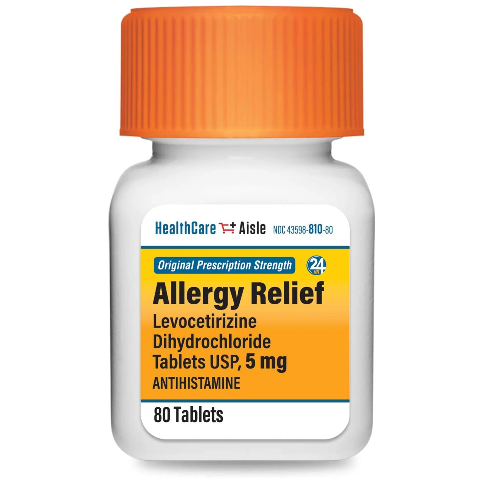 HealthCareAisle Allergy Relief - Levocetirizine Dihydrochloride Tablets USP, 5 mg - 80 Tablets - Original Prescription Strength Allergy Medication, 24-Hour Relief, 80 Count (Pack of 1) - Image 5