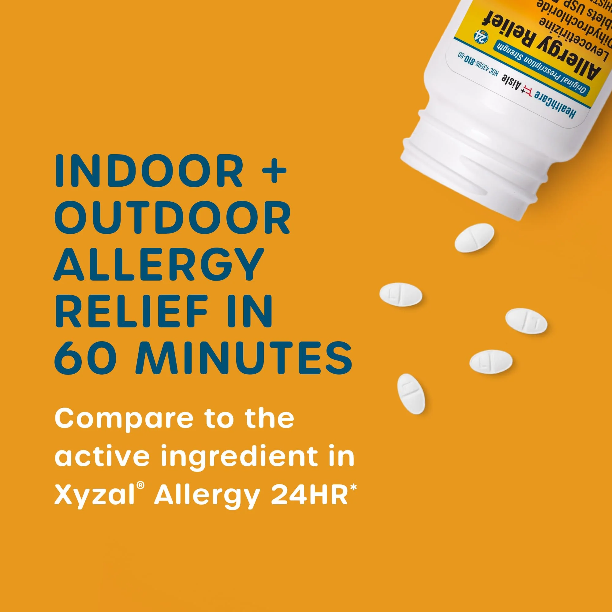 HealthCareAisle Allergy Relief - Levocetirizine Dihydrochloride Tablets USP, 5 mg - 80 Tablets - Original Prescription Strength Allergy Medication, 24-Hour Relief, 80 Count (Pack of 1) - Image 6