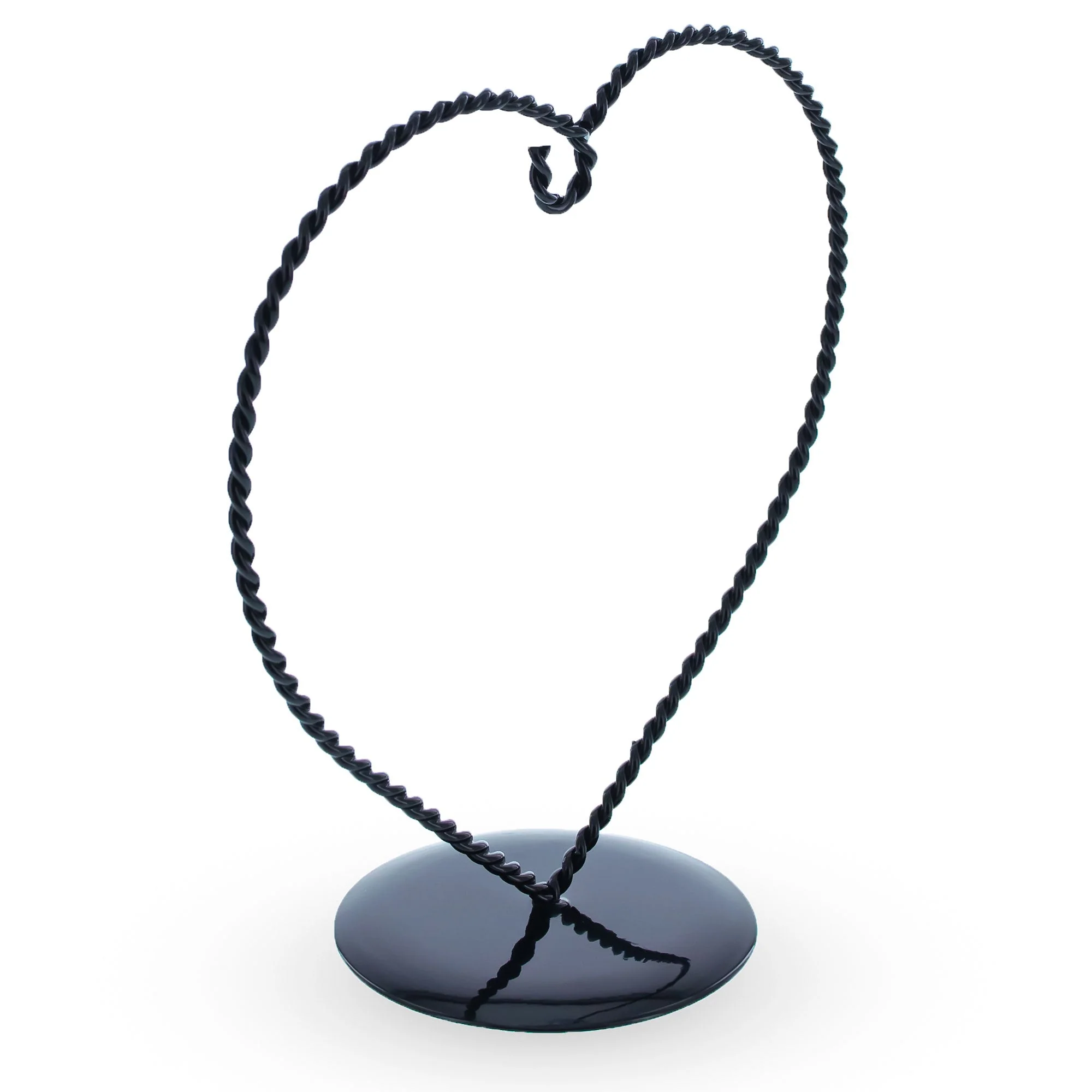 Heart-Shaped Twisted Black Painted Metal Ornament Display Stand 6.2 Inches (Poland) - Image 4