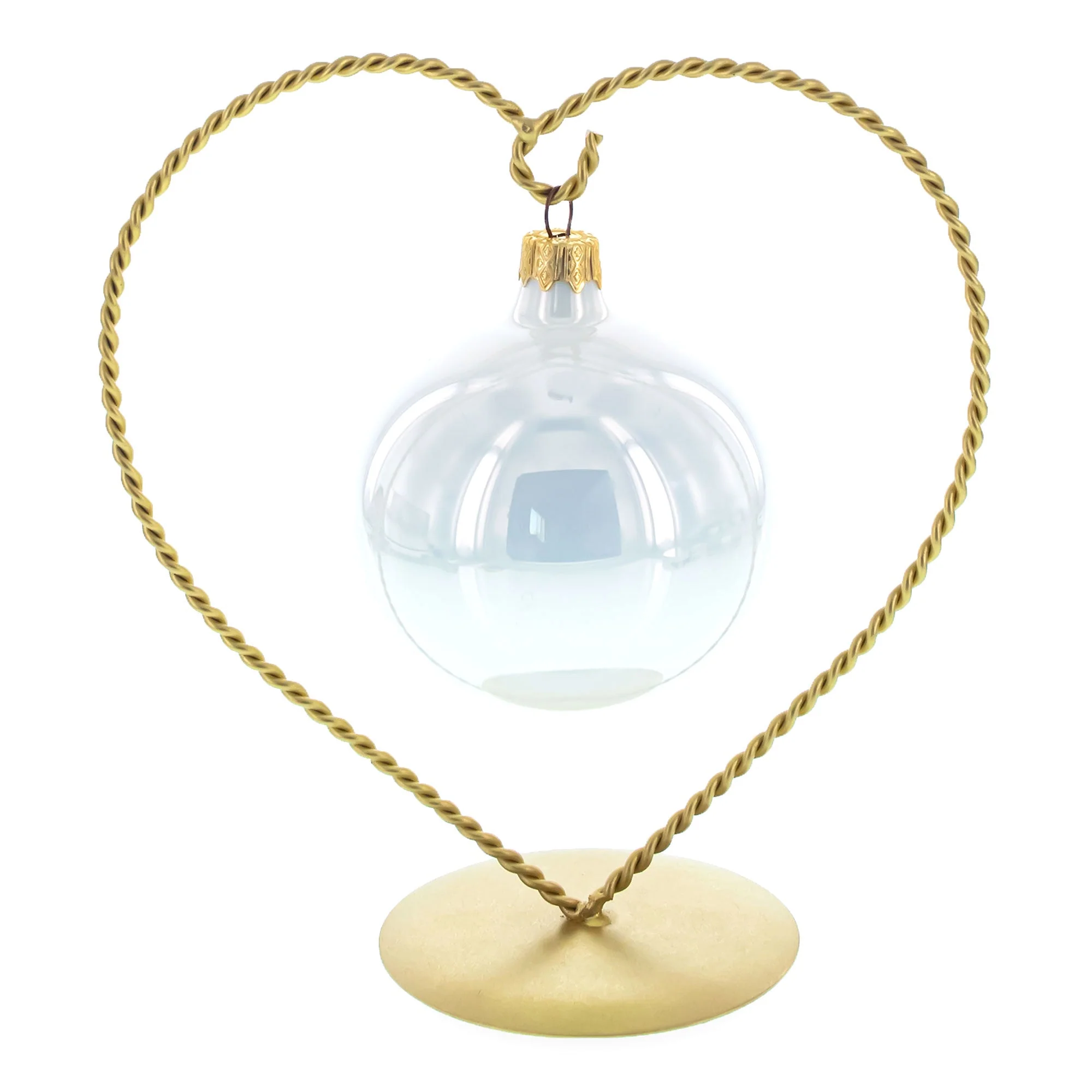 Heart-Shaped Twisted Gold Metal Ornament Display Stand 6.2 Inches (Poland) - Image 2