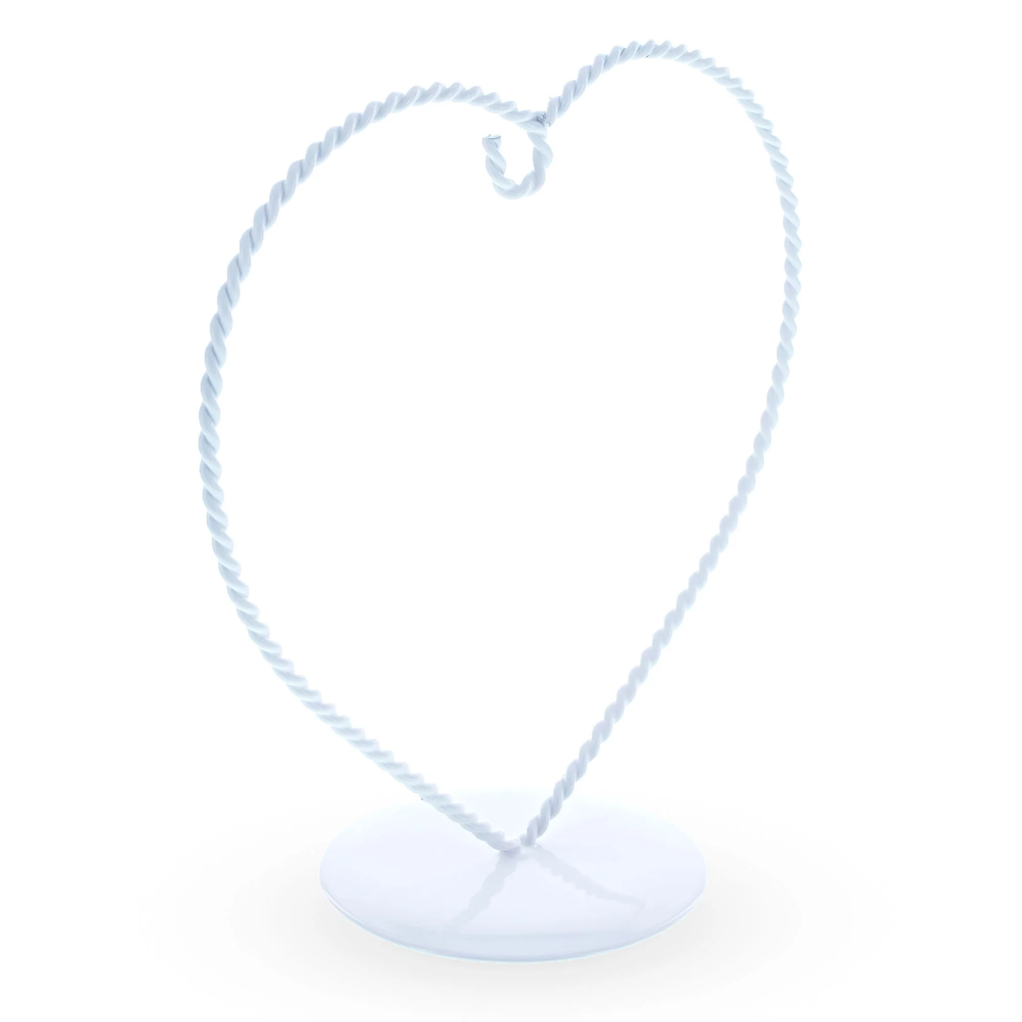 Heart-Shaped Twisted White Painted Metal Ornament Display Stand 6.2 Inches (Poland) - Image 4