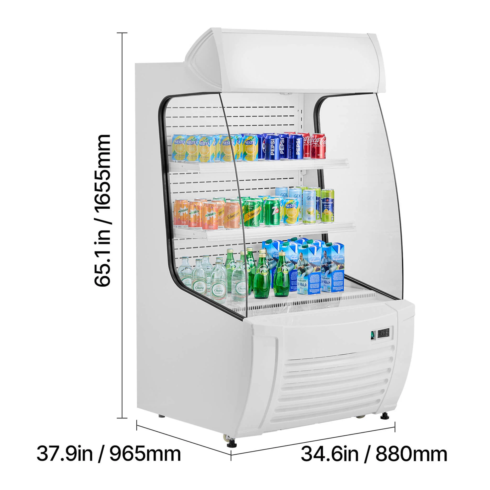 Heavy-Duty 12 Cu.Ft 2-Tier Open-Air Industrial Display Merchandiser Cooler (SAK14832) - Image 8