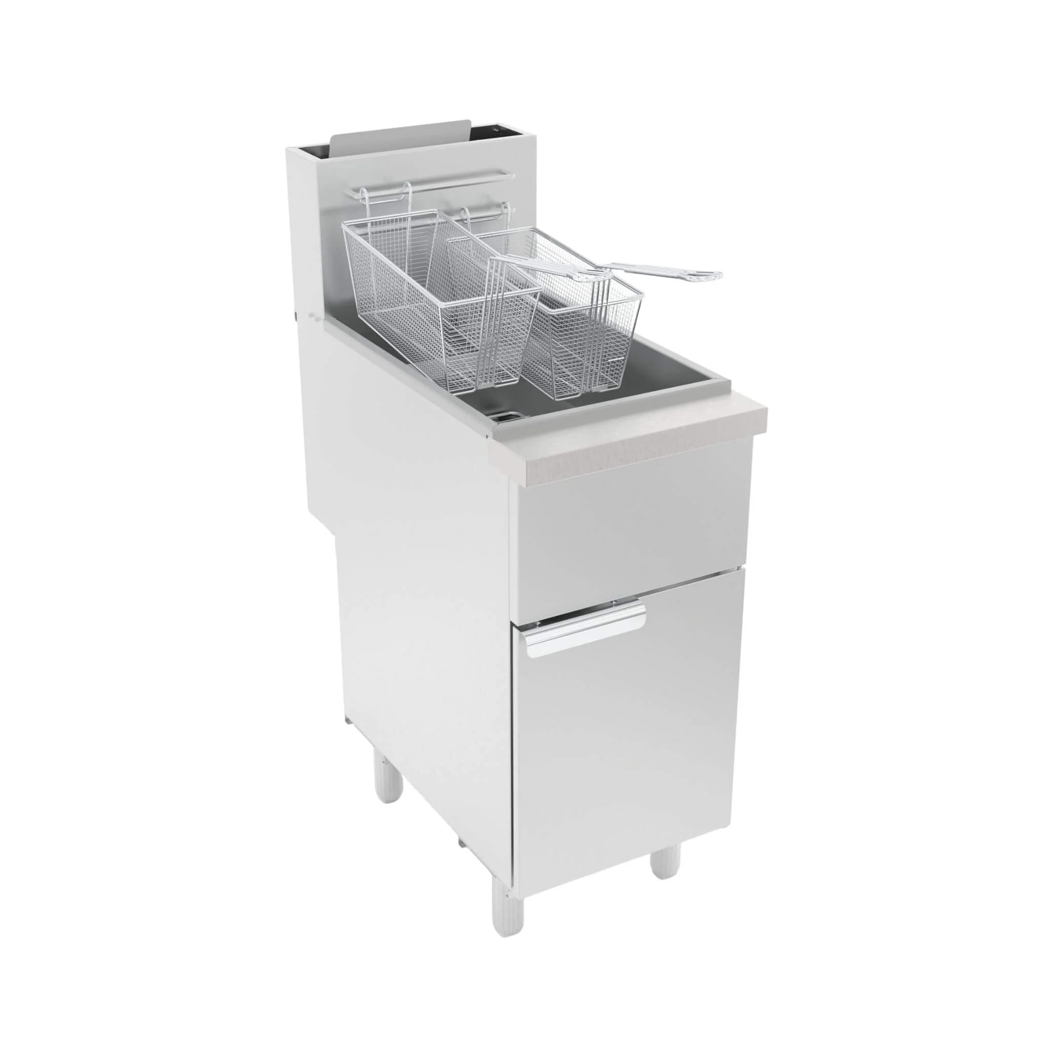 Heavy-Duty 120K BTU Commercial Stainless Steel Natural Gas Deep Fryer With Baskets (SAK97012) - Image 7