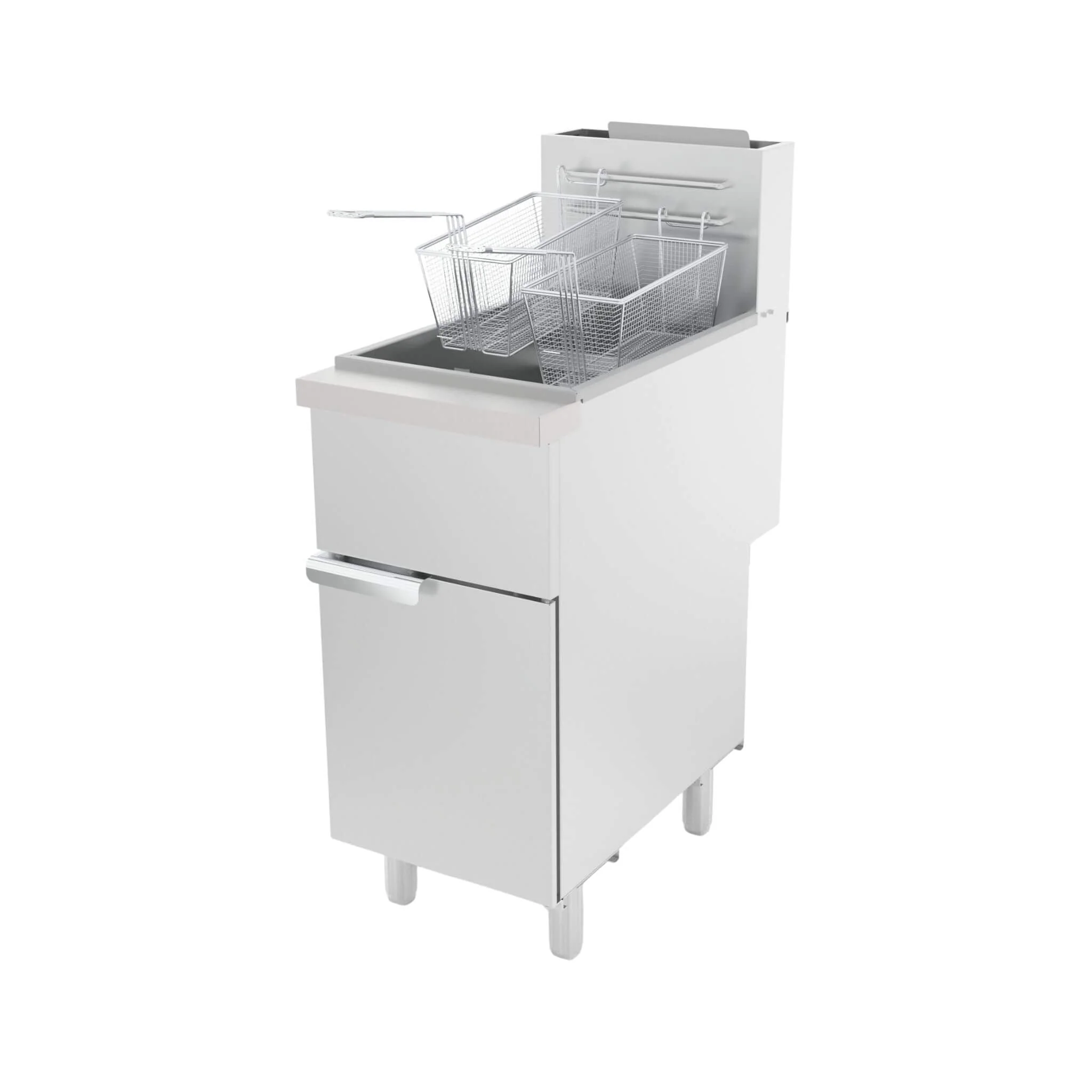 Heavy-Duty 120K BTU Commercial Stainless Steel Natural Gas Deep Fryer With Baskets (SAK97012) - Image 8