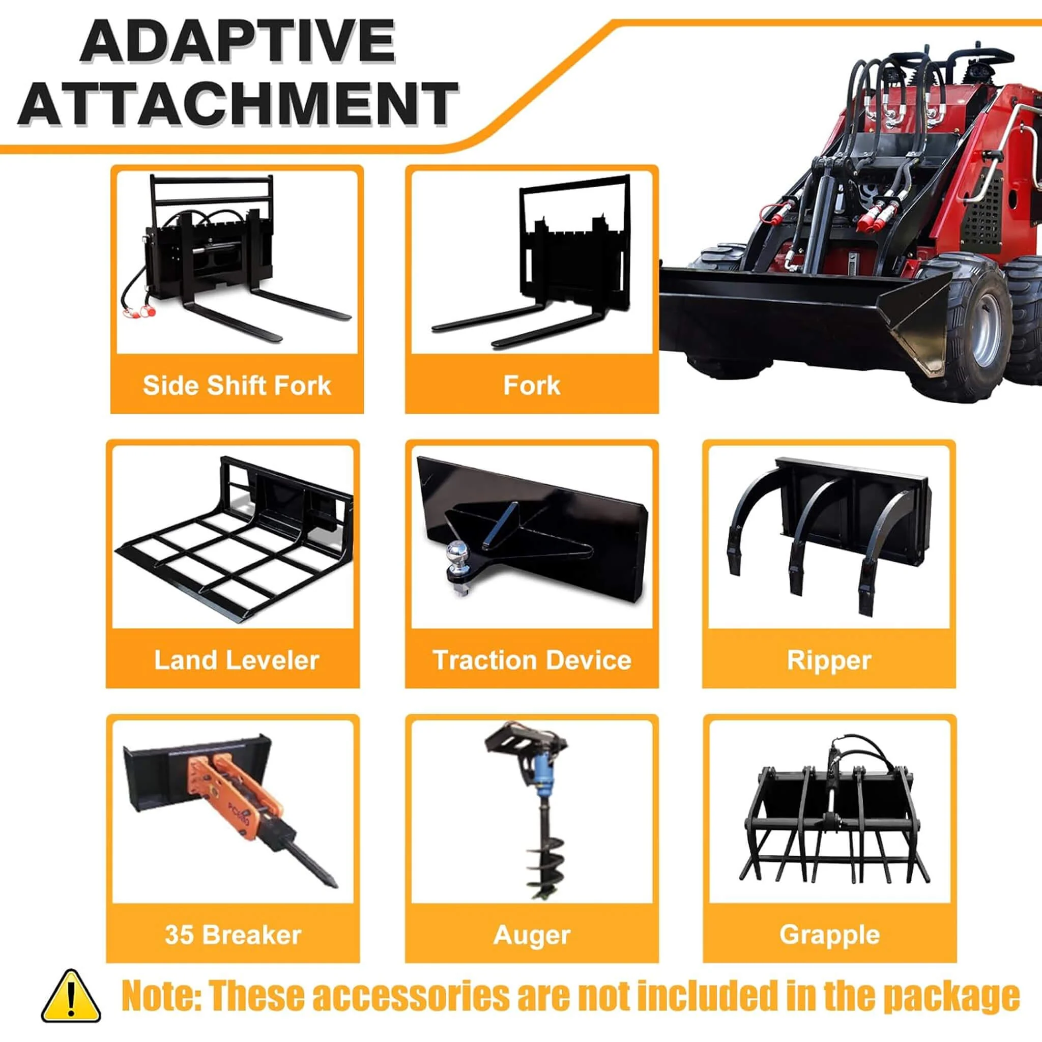 Heavy-Duty 13.5HP Mini Gas Skid Steer Loader With Wide Bucket (SAK69105) - Image 8