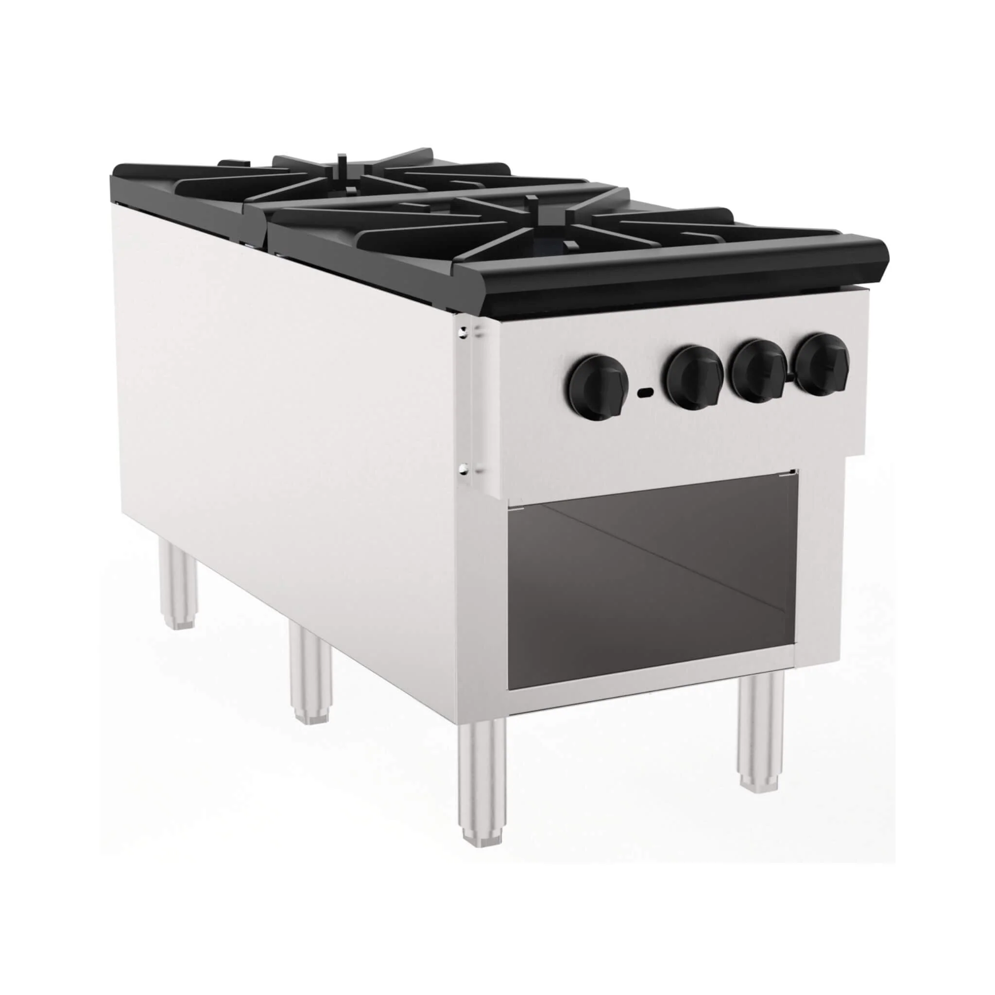 Heavy-Duty 18K BTU Commercial 2-Burner Stainless Steel Gas Stove Range (SAK40721) - Image 4