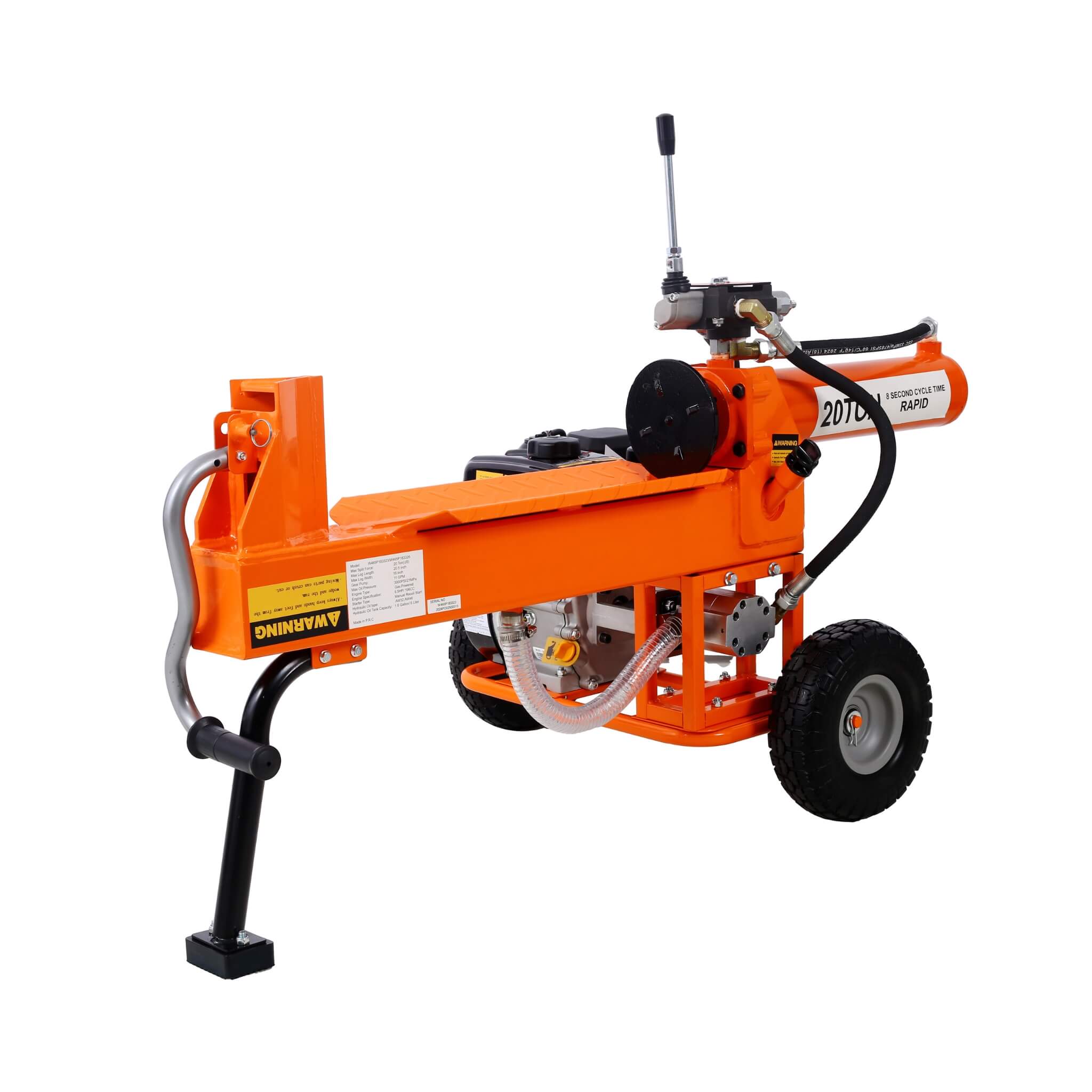 Heavy-Duty 20-Ton 7HP Portable Log Splitter With Auto-Return Hydraulic Ram (SAK15842) - Image 8